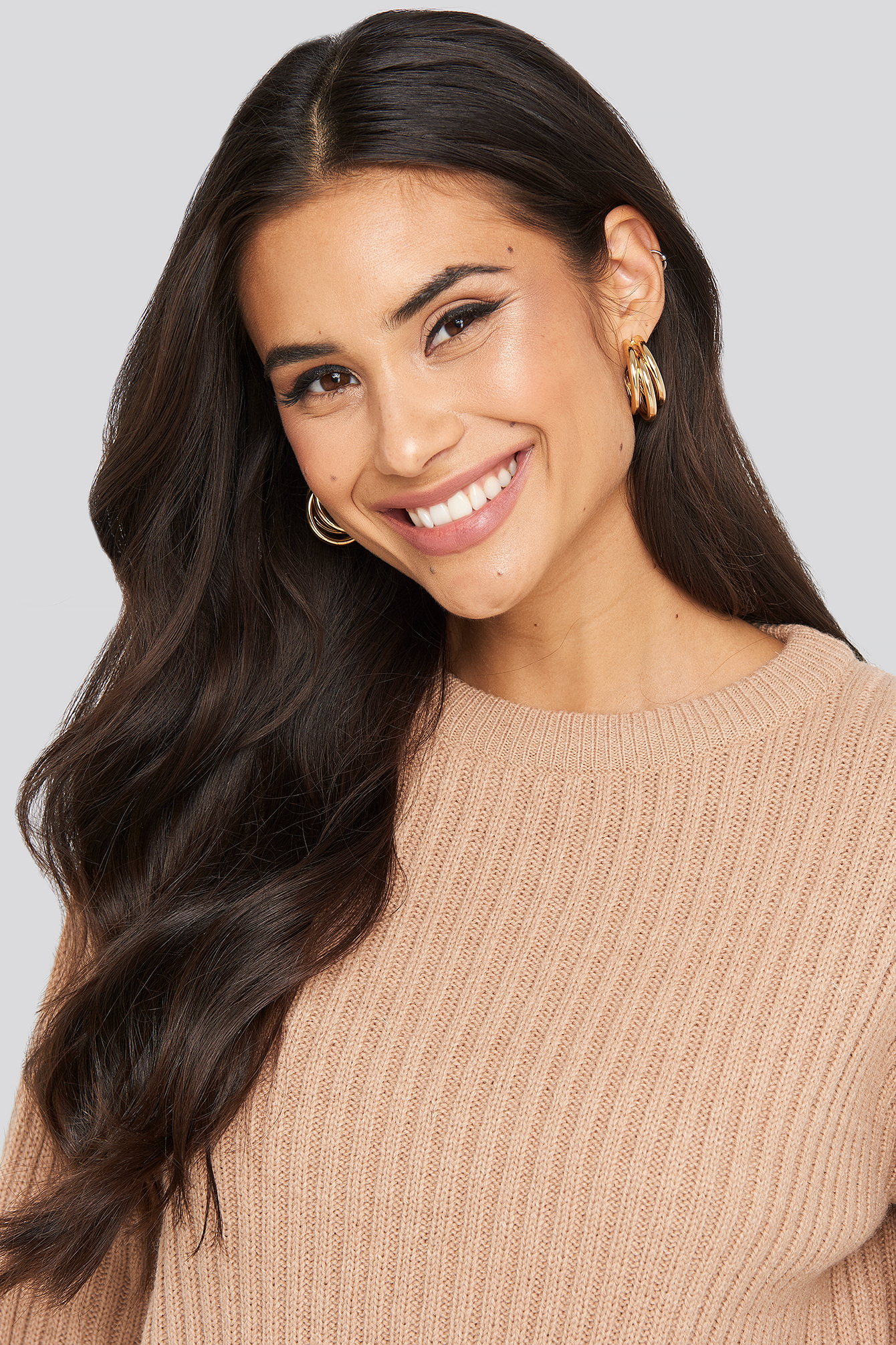 Chubby Layered Hoop Earrings Gold