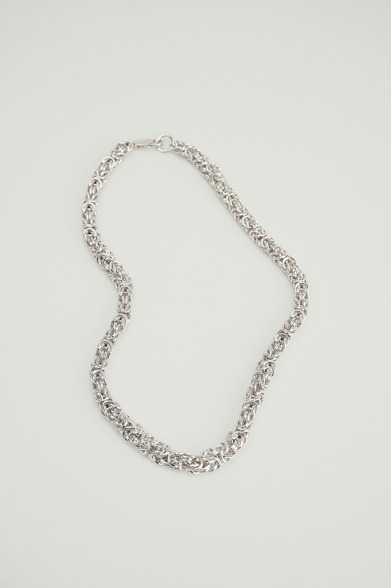 Silver Kraftig halskæde i byzantinsk stil med kæde