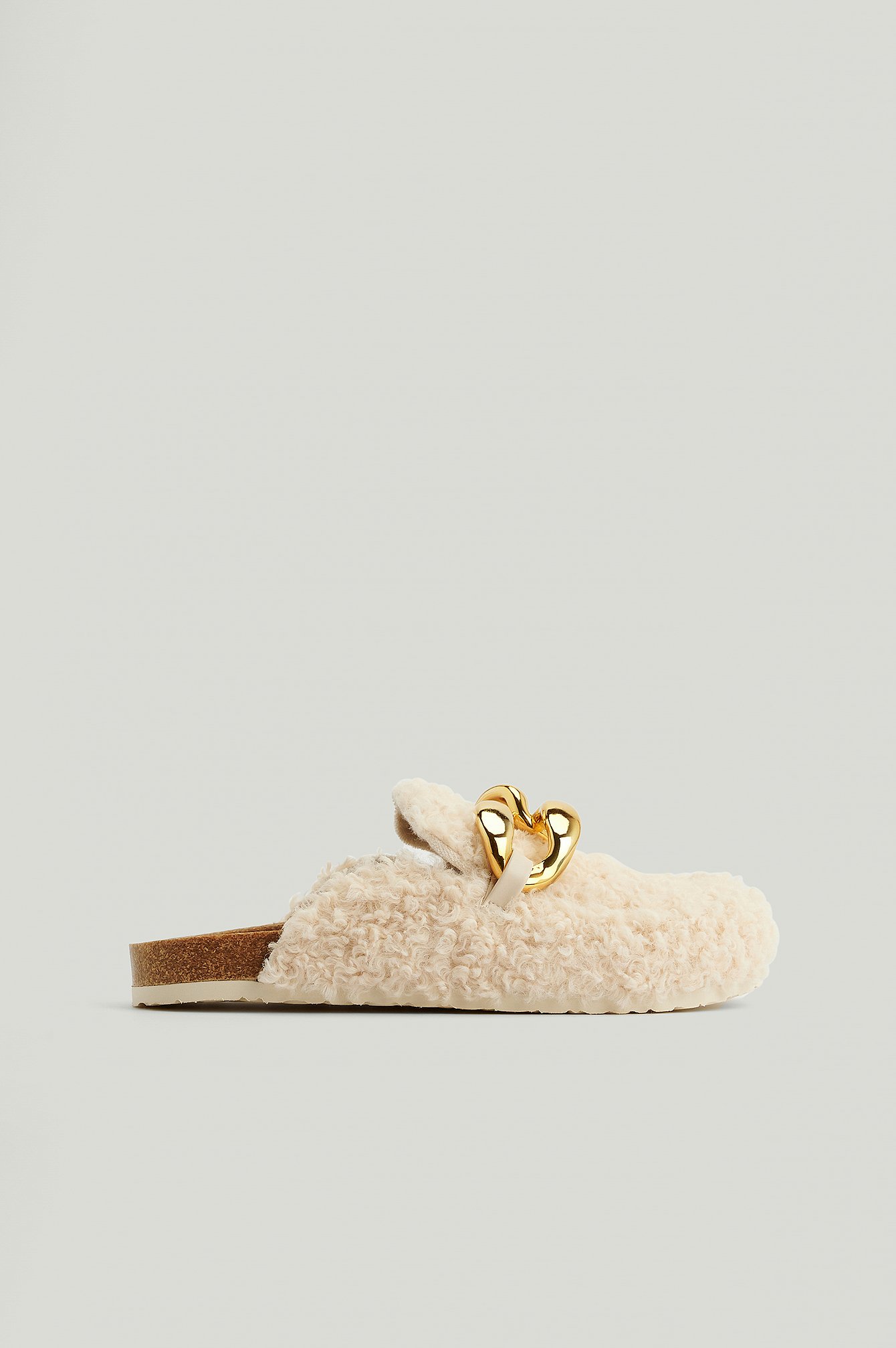 Offwhite Chunky Chain Teddy Slippers