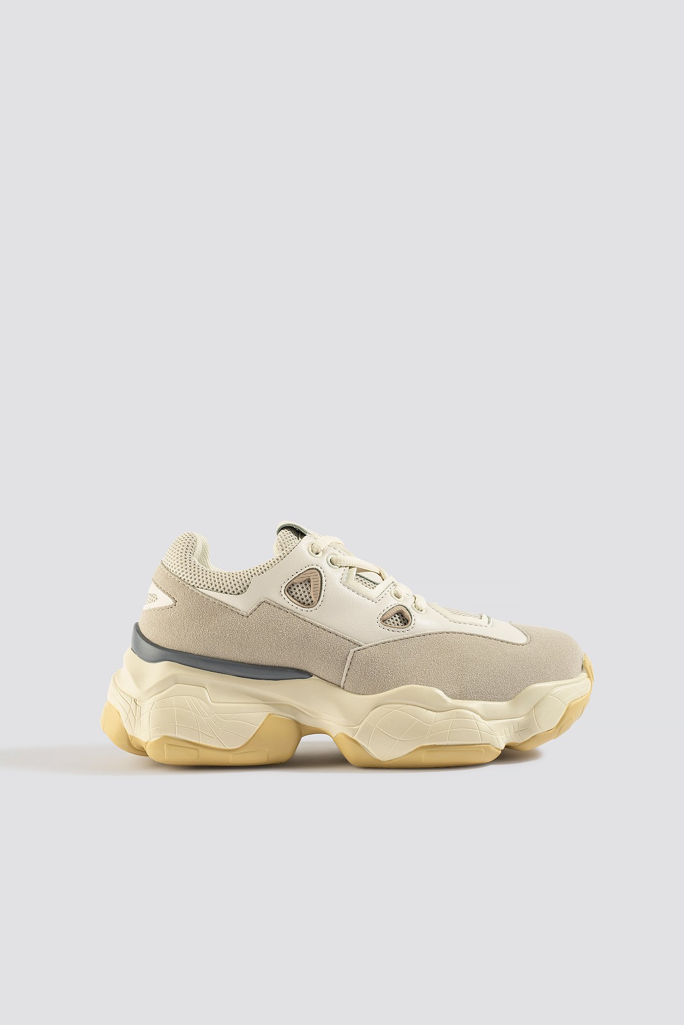Chunky Graphic Sole Trainers Beige | na 