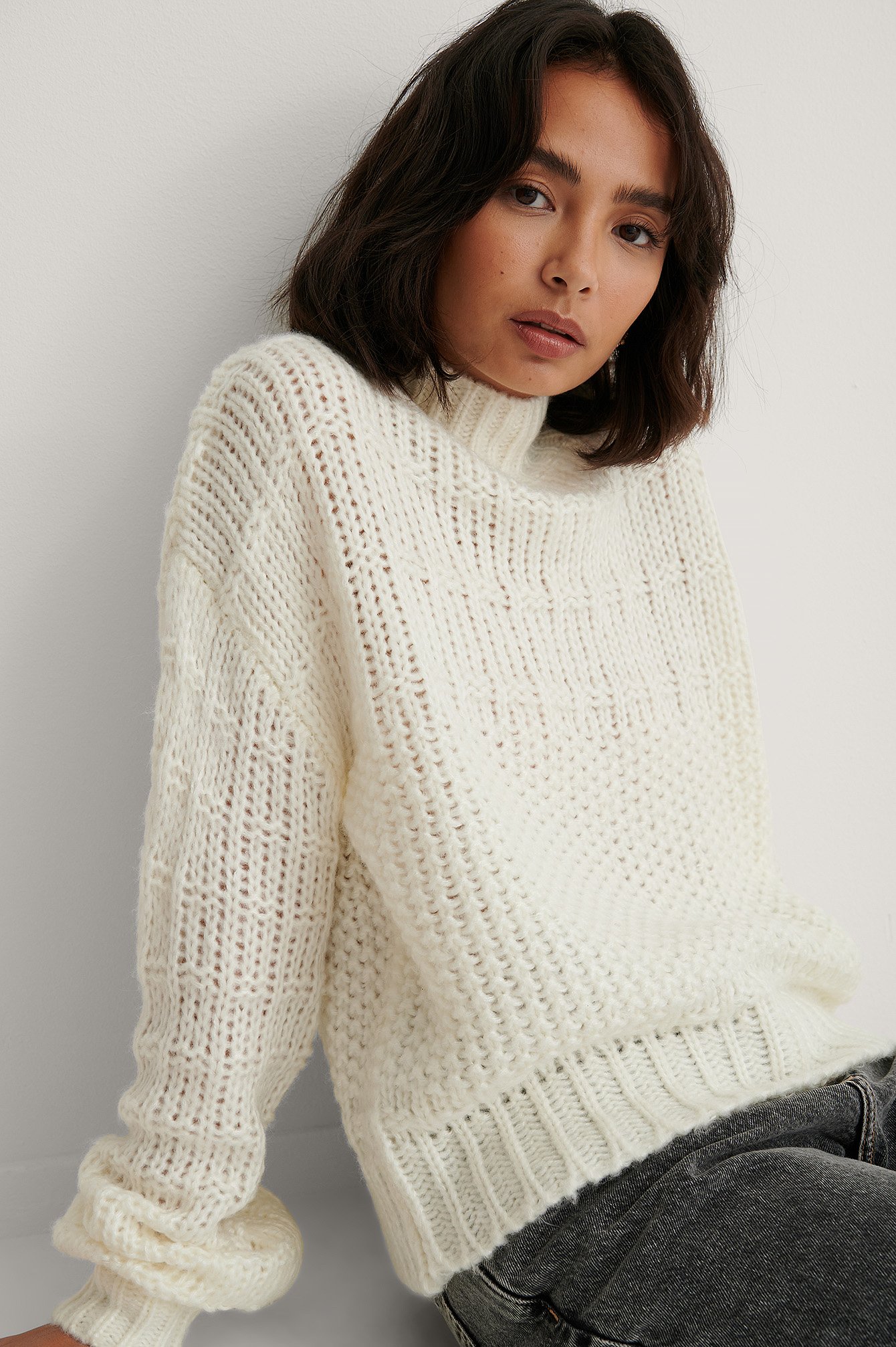 Chunky Knitted Sweater Offwhite