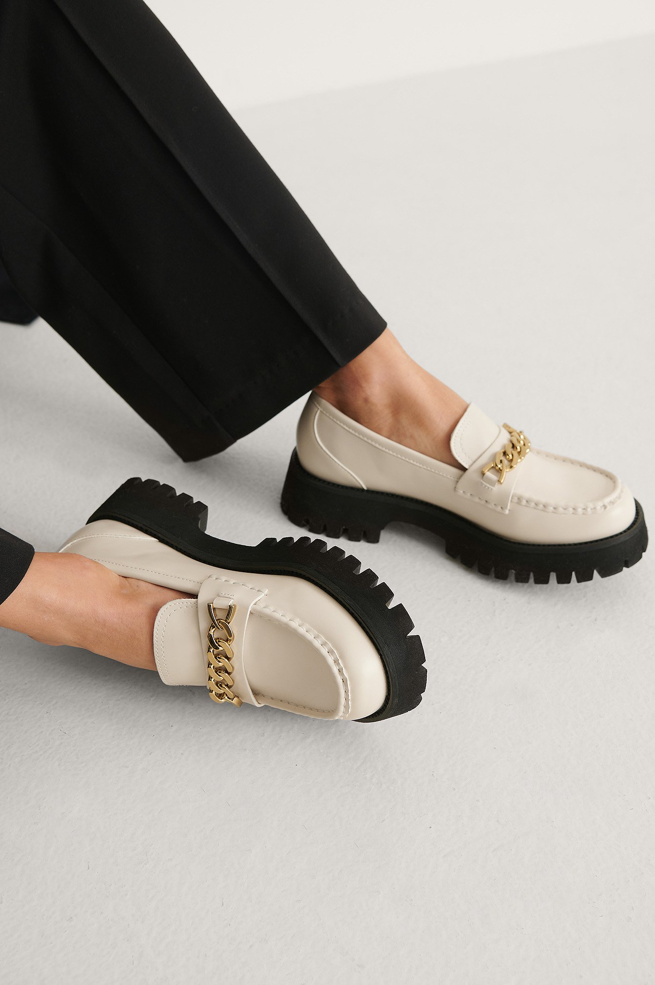 Cream Chunky Loafers