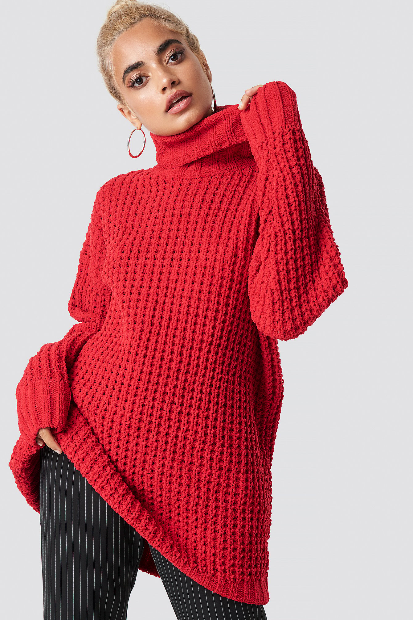 Red NA-KD Trend Chunky Oversized Knitted Sweater