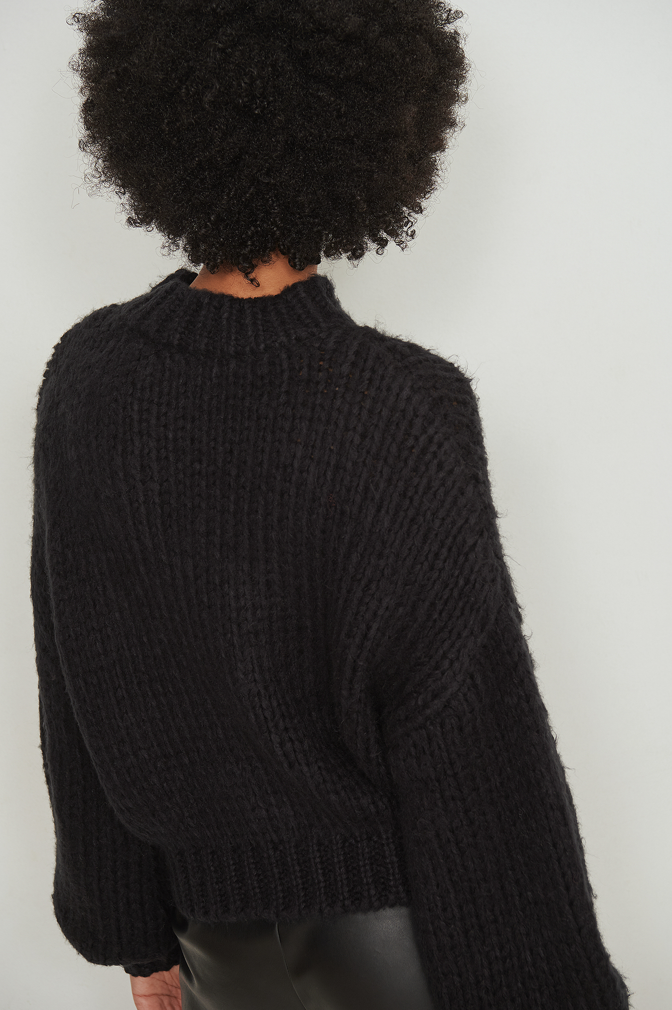 black chunky sweater