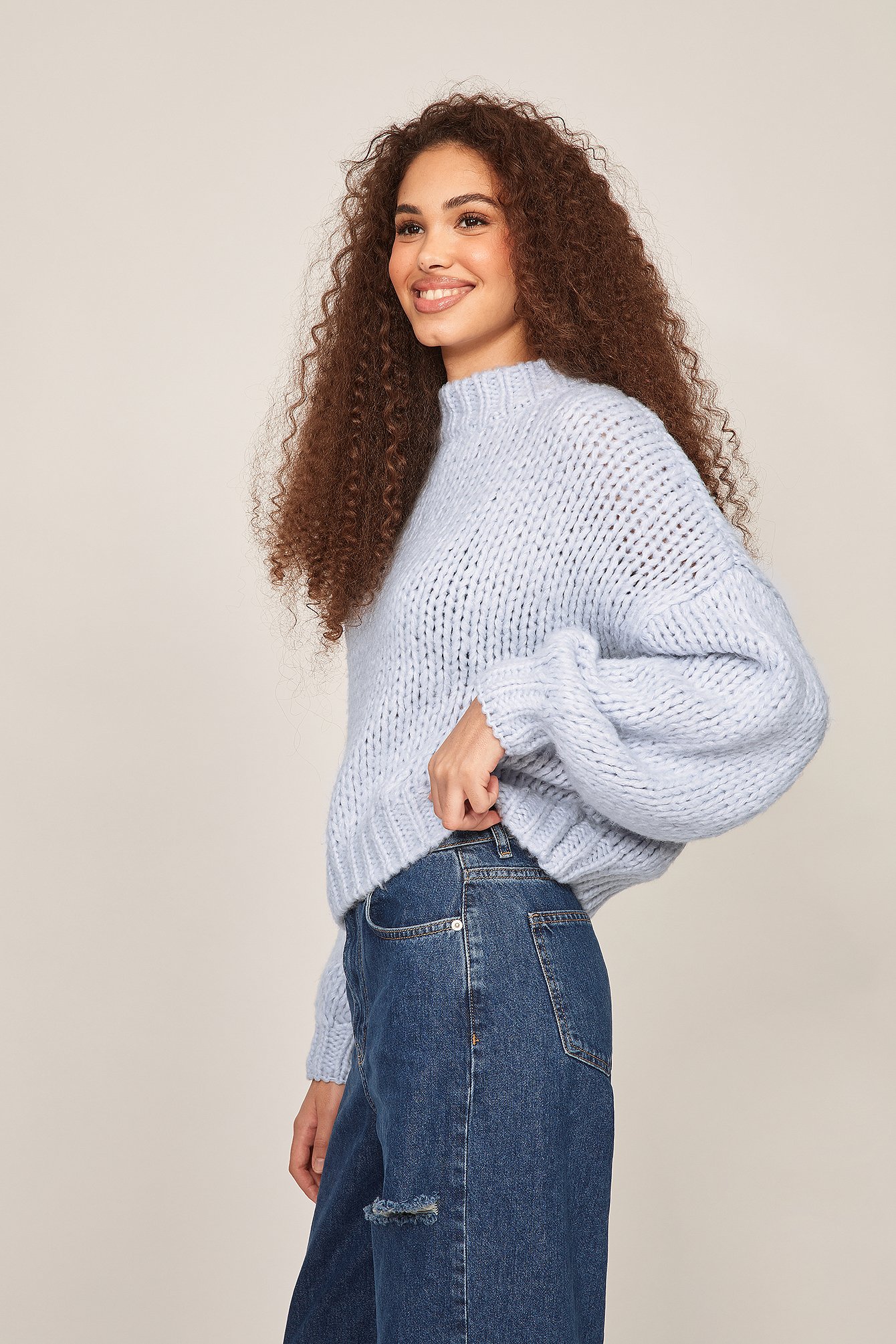 Light Blue Chunky Oversized Sweater