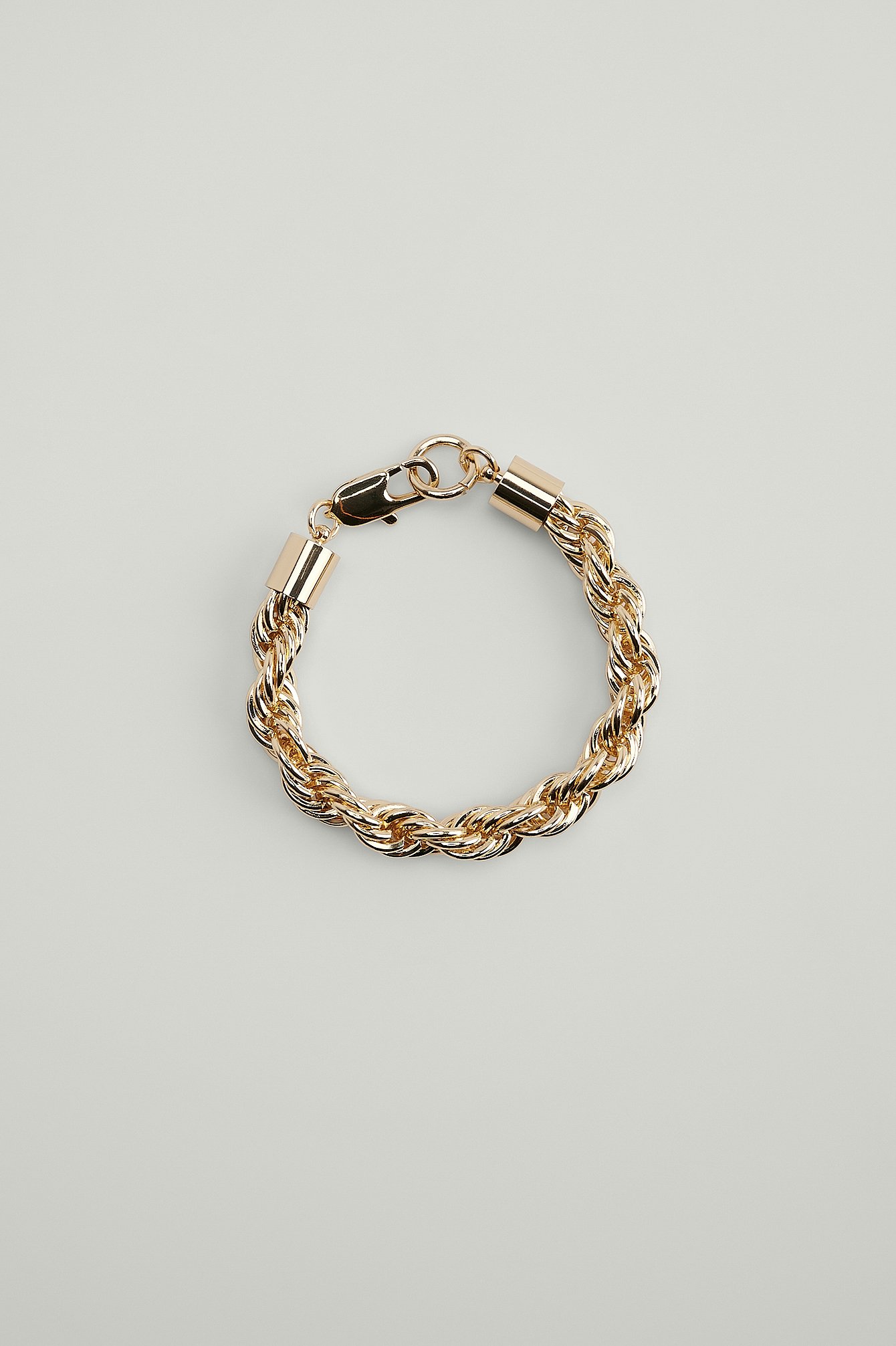 Gold Gerecycleerde chunky schakelarmband met touw