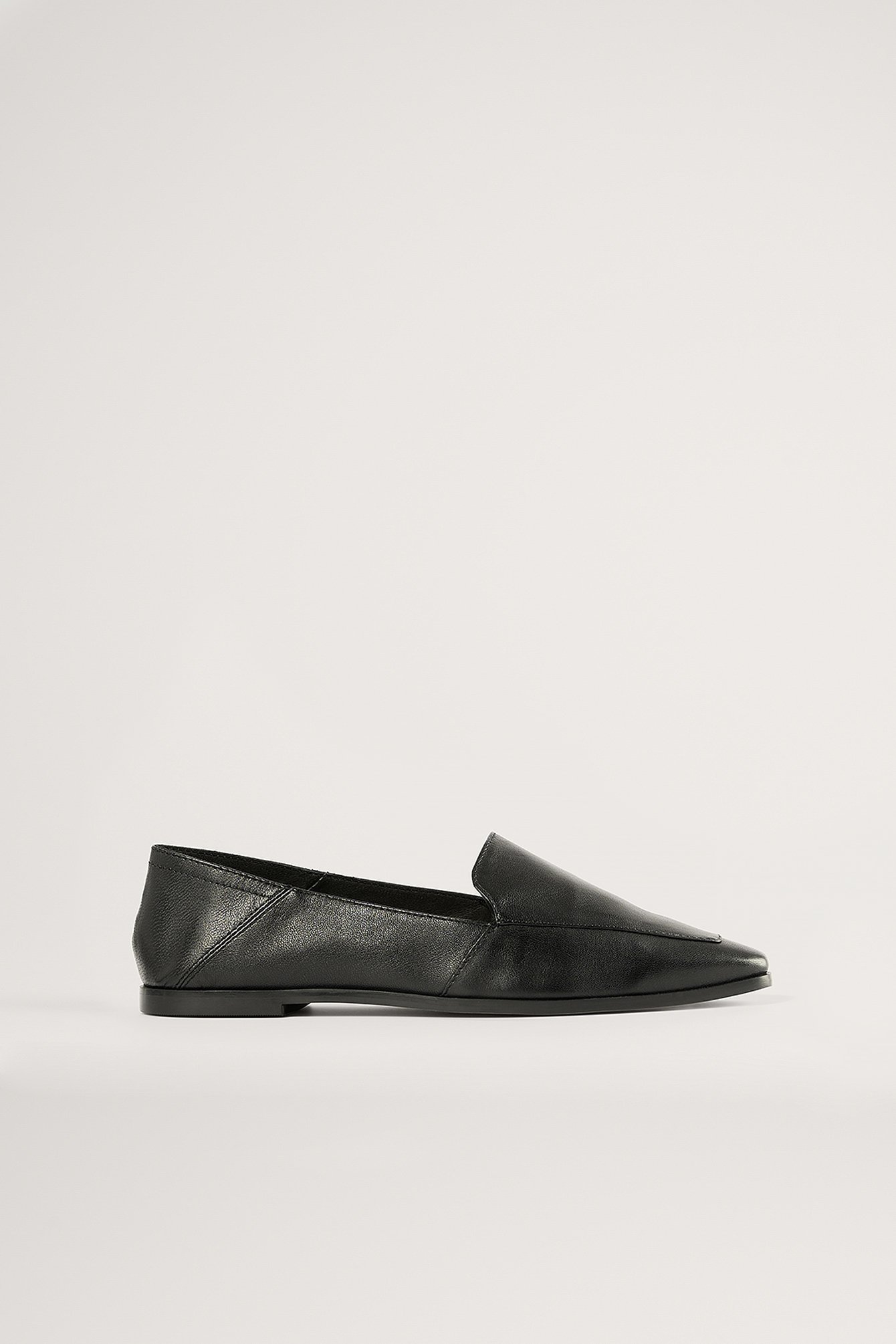 Black Pointy Leather Loafers