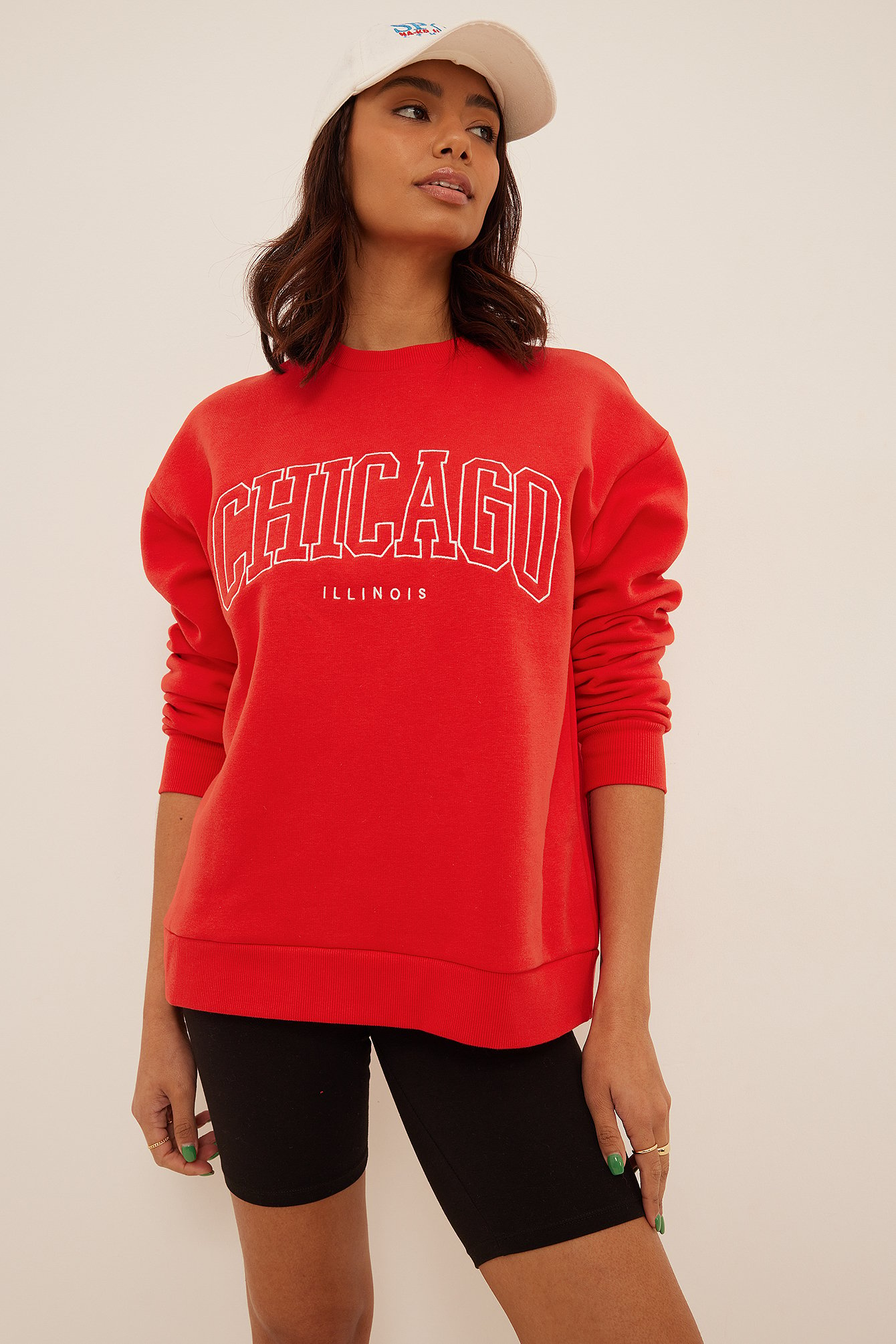 Bright Red City Print Sweatshirt