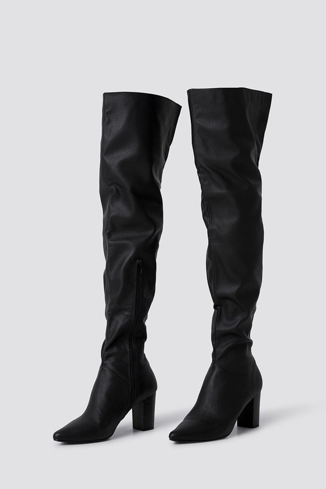 Classic Overknee Boots Black | na-kd.com