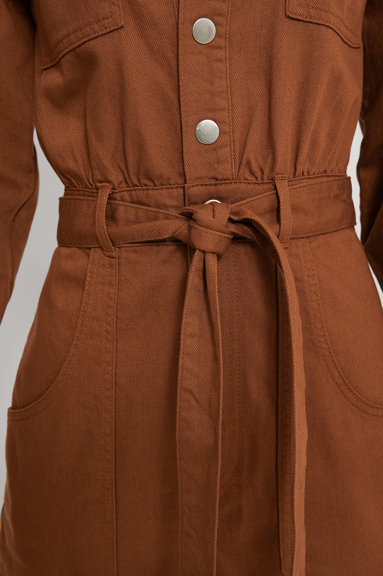 Farbiger JeansJumpsuit Kupferrot