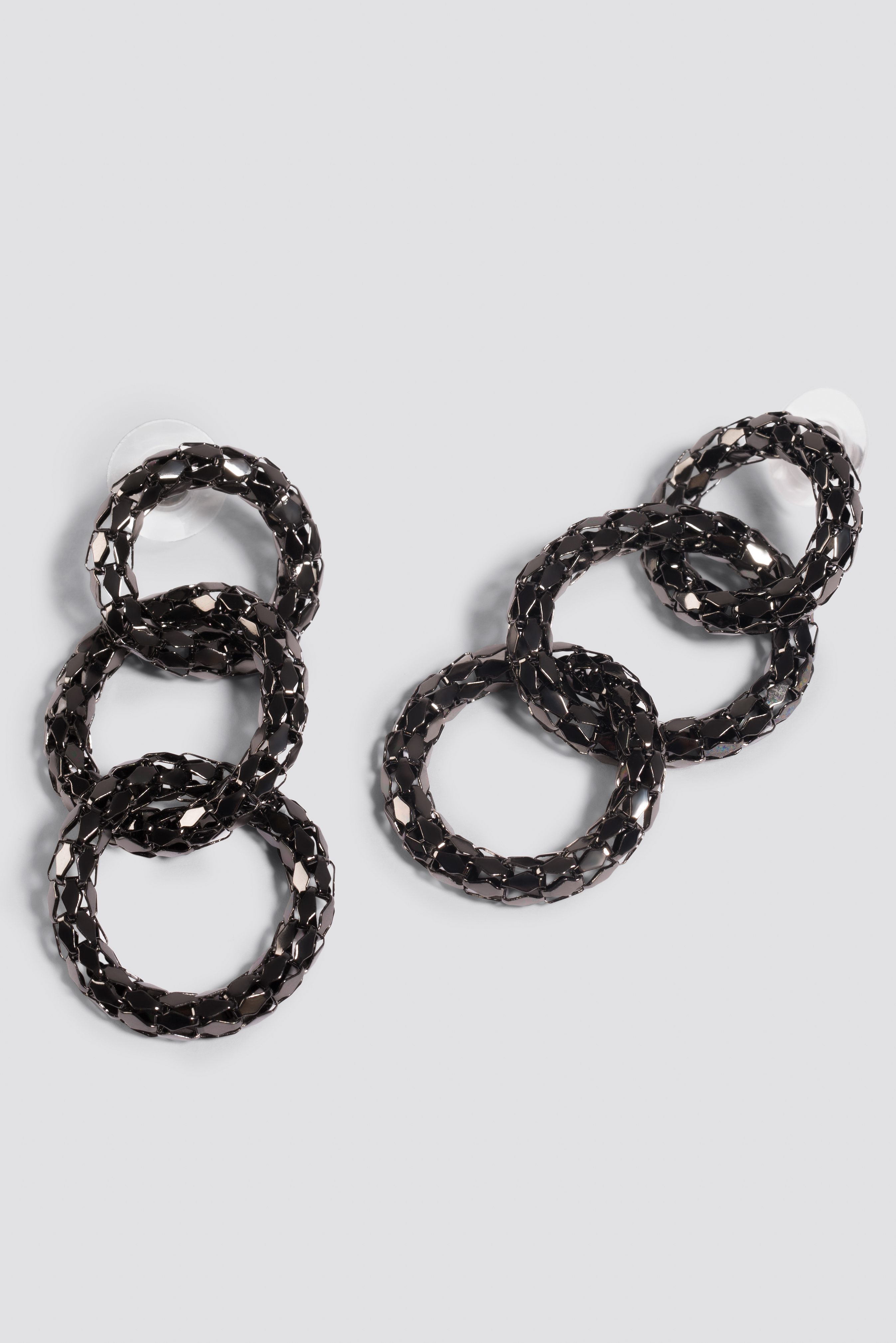 Connected Rope Earrings Black