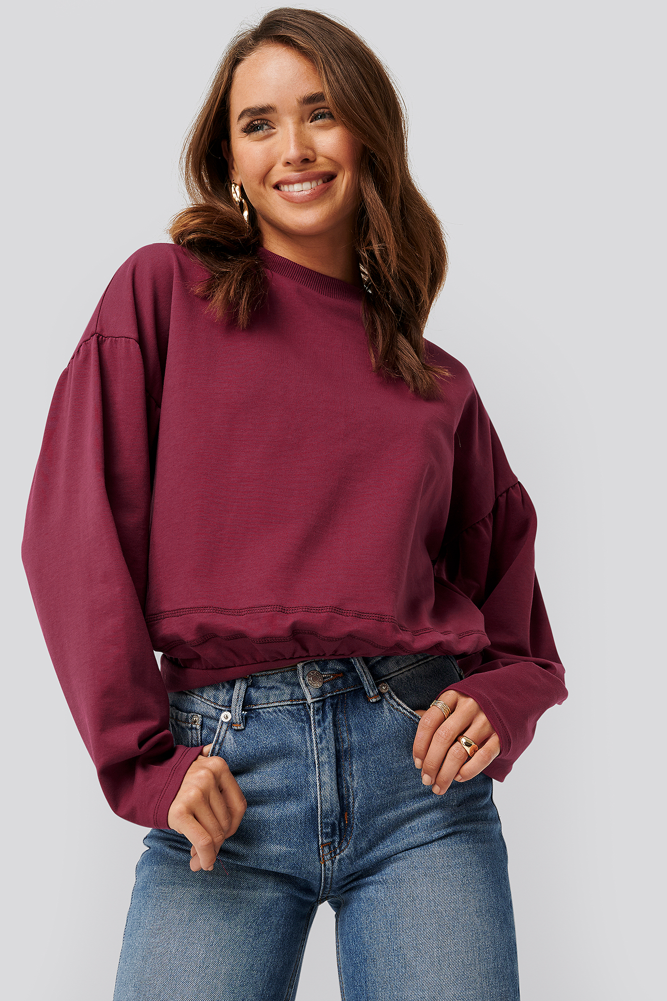 Contour Seam Deatil Sweater Plum