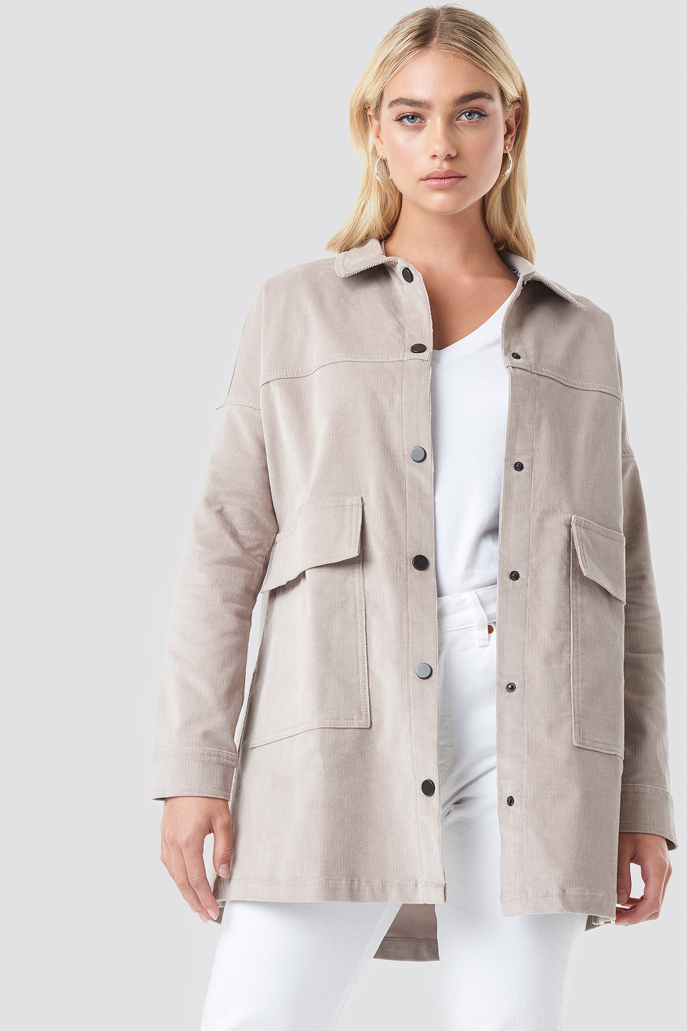 Corduroy Overshirt Jacket Gray