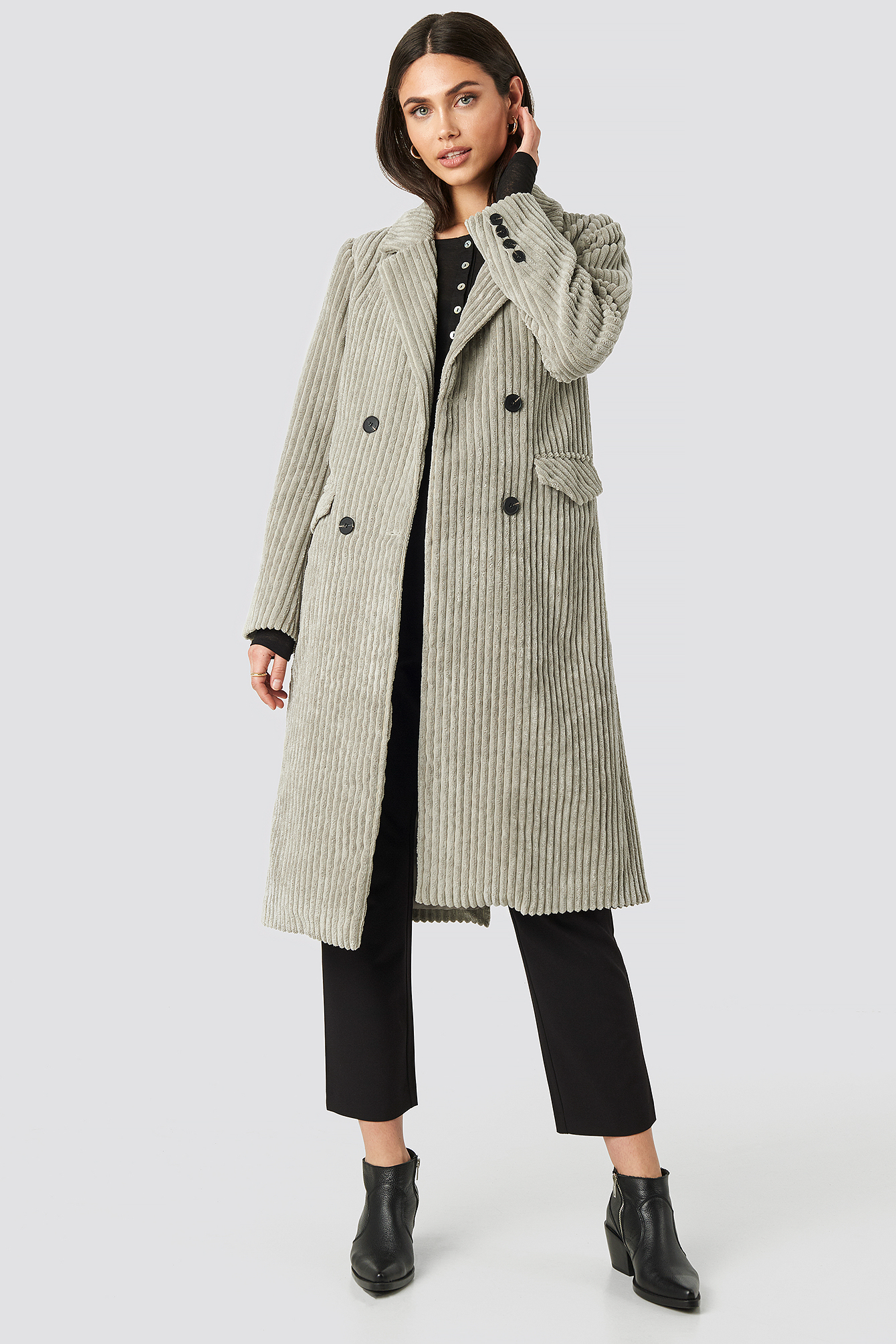 Corduroy Coat Beige