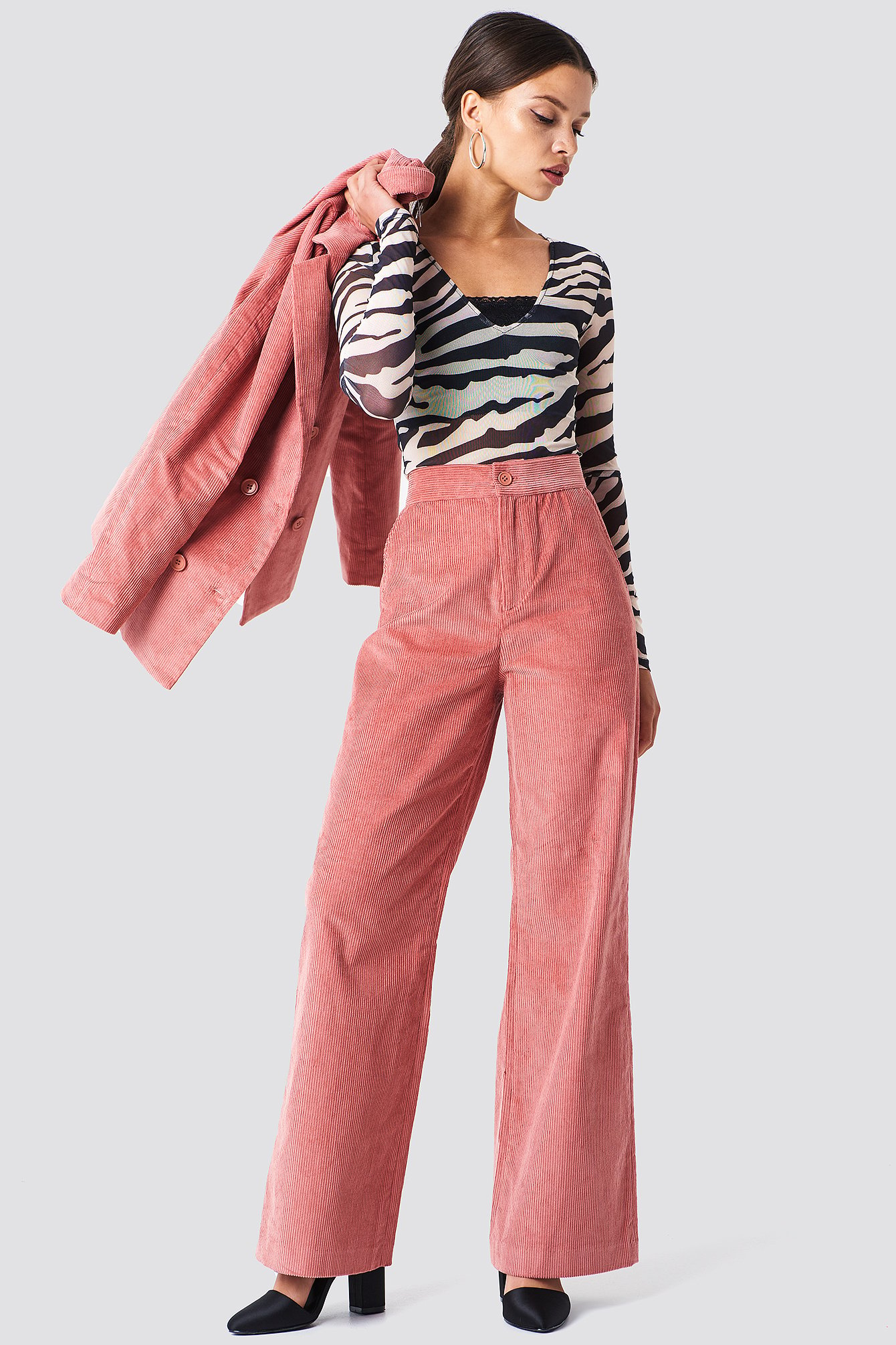 Corduroy Suit Pants Pink