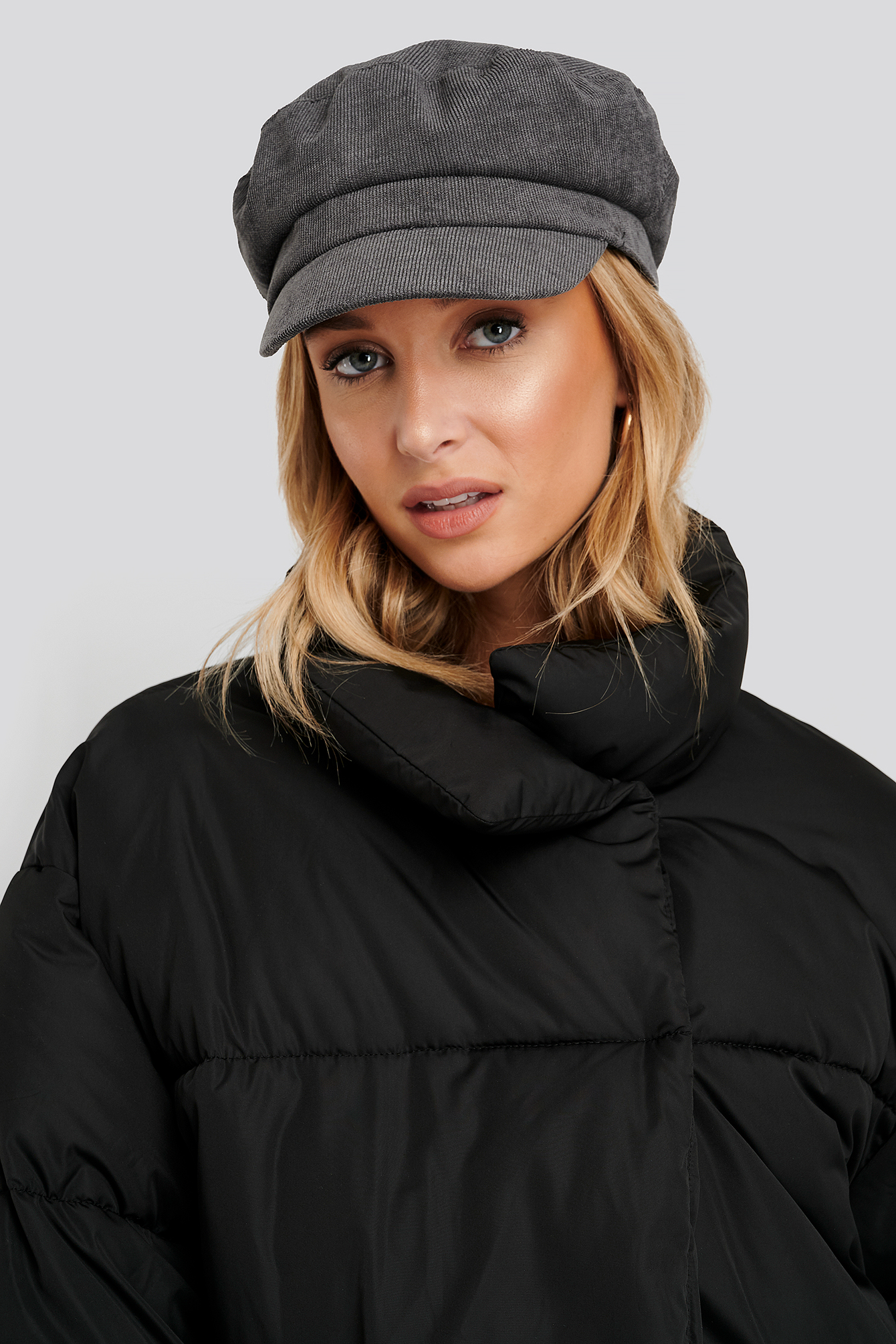 Corduroy Bakers Cap Stone grey