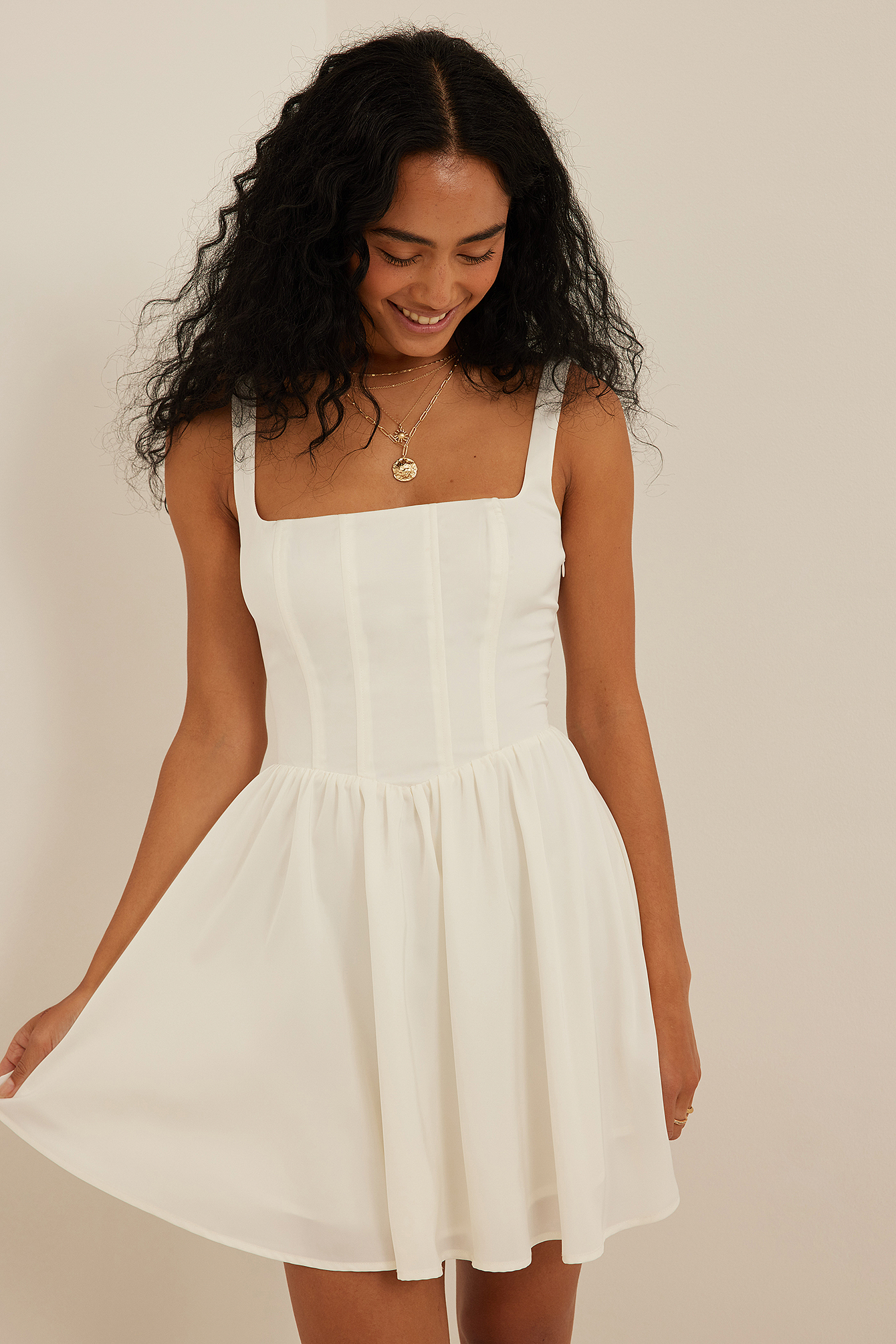 Corset Detail Mini Dress Pink | na-kd.com