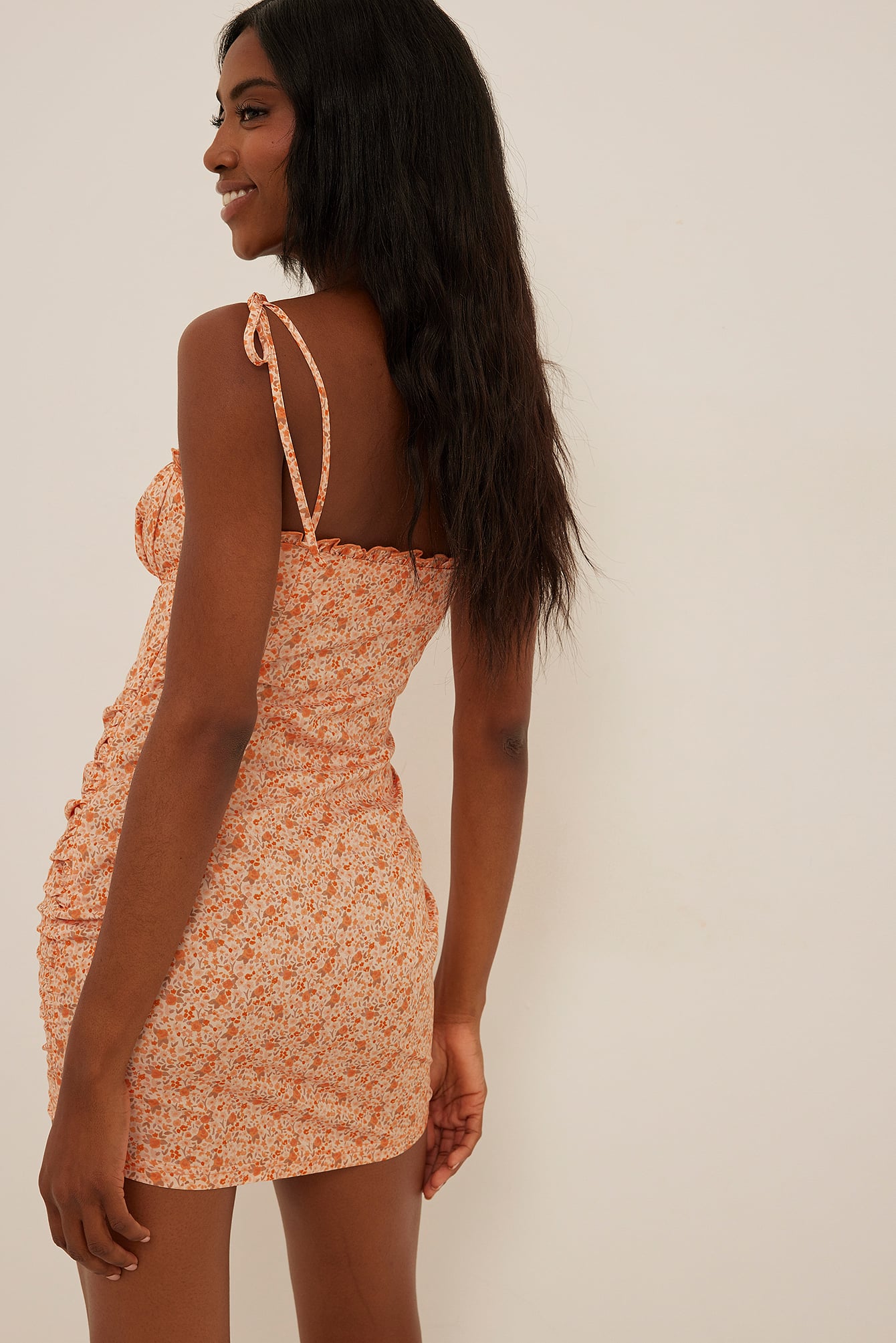 Corset Detail Tie Front Mini Dress 