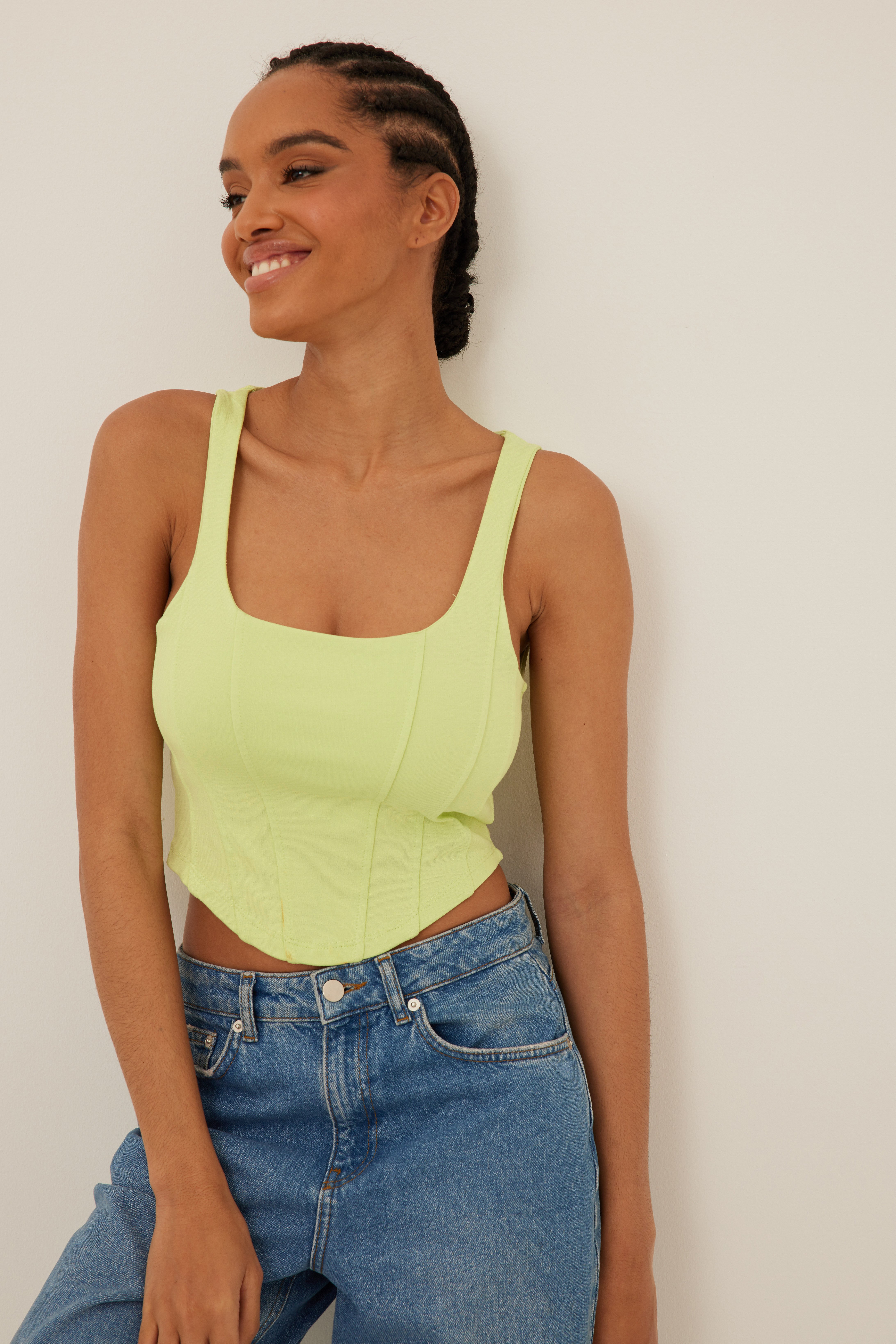 Lime Corset Detail Top