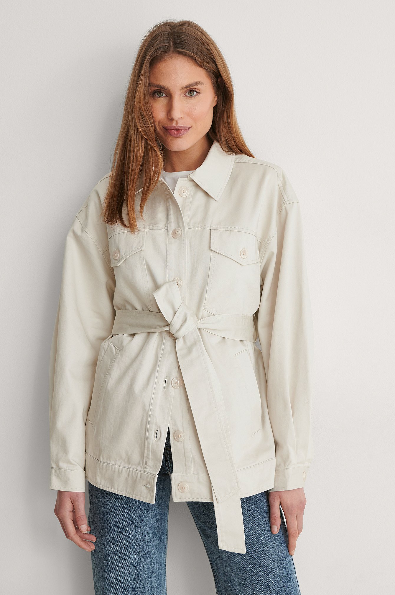 beige cotton jacket
