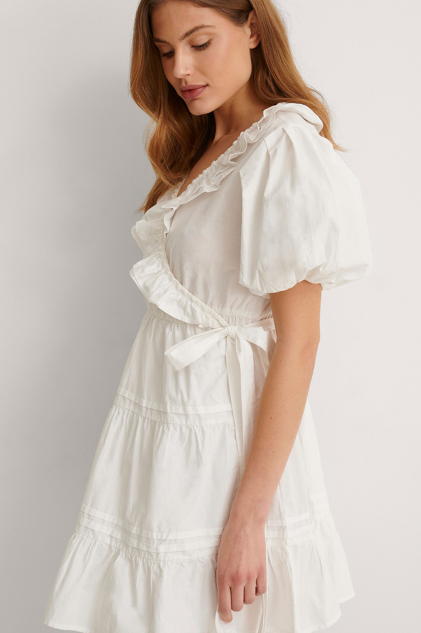 White Cotton Frill Dress