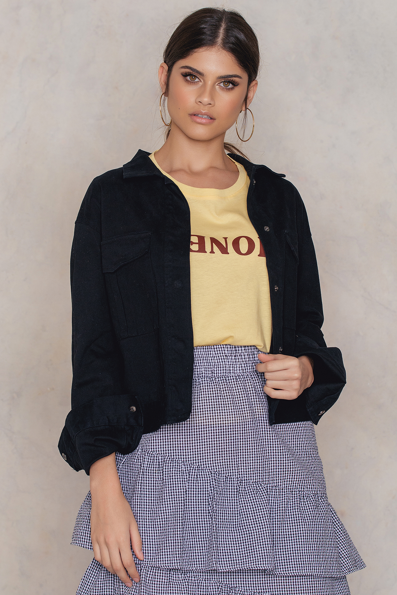 Cotton Short Jacket Black NAKD