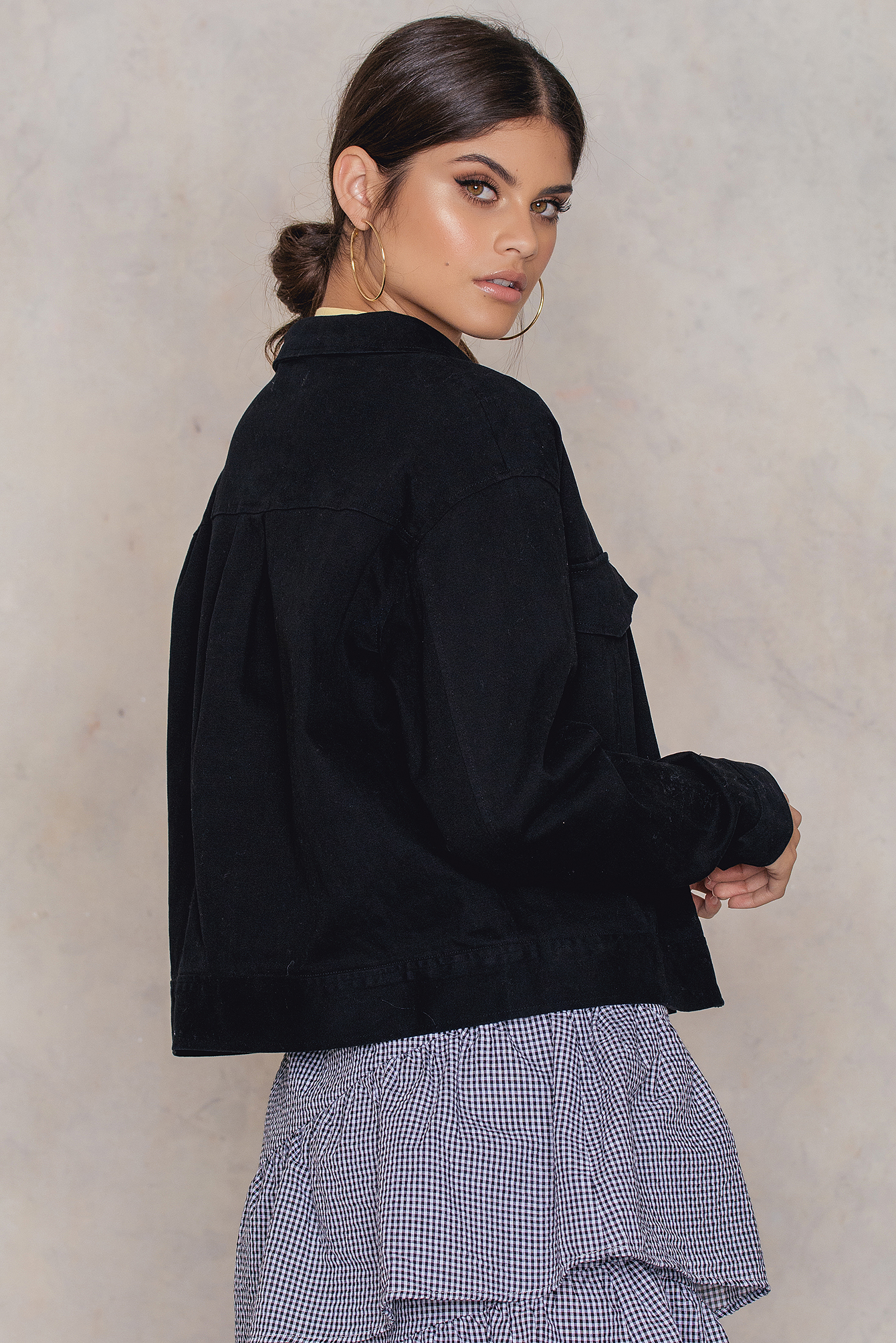 Cotton Short Jacket Black