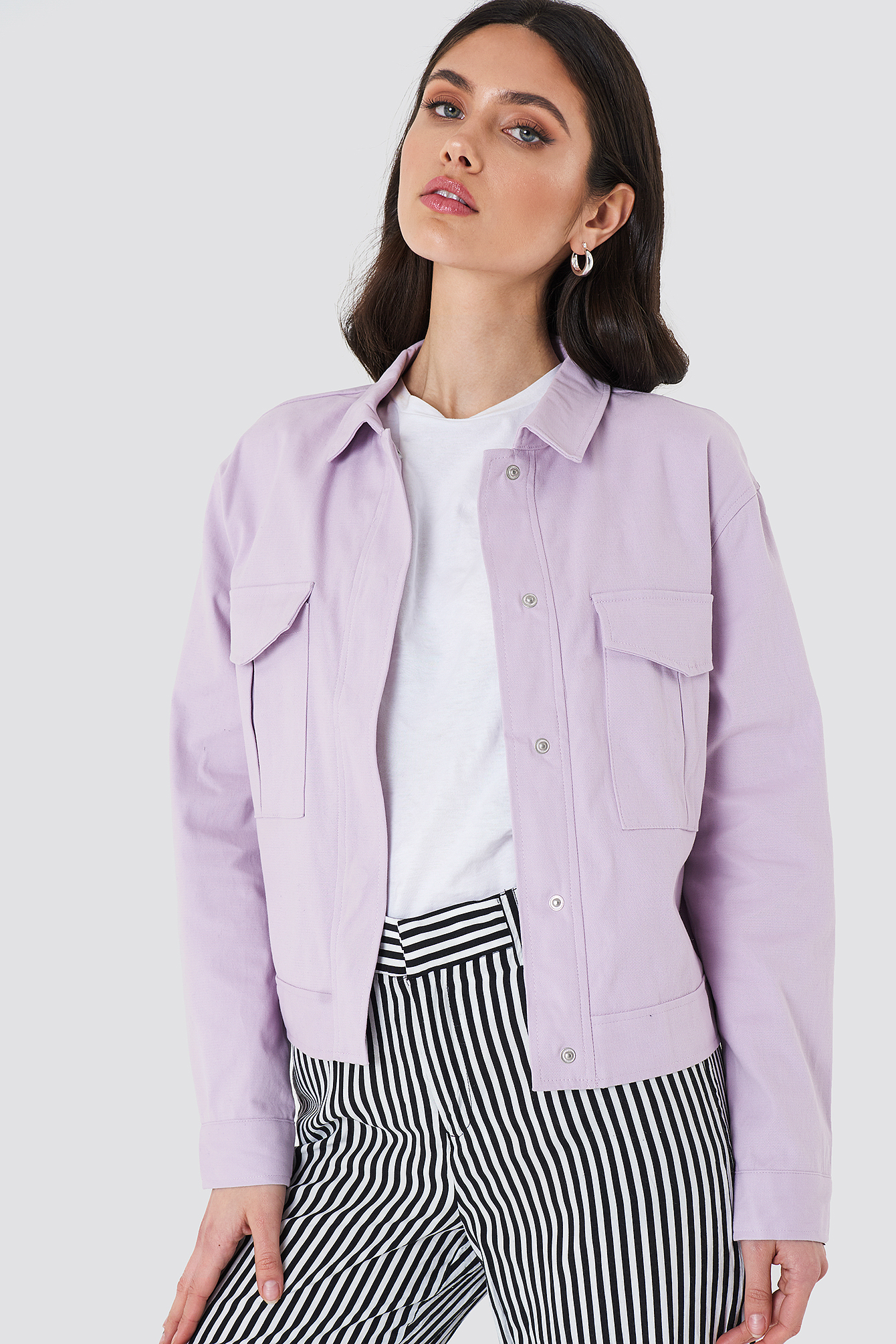 purple short jacket