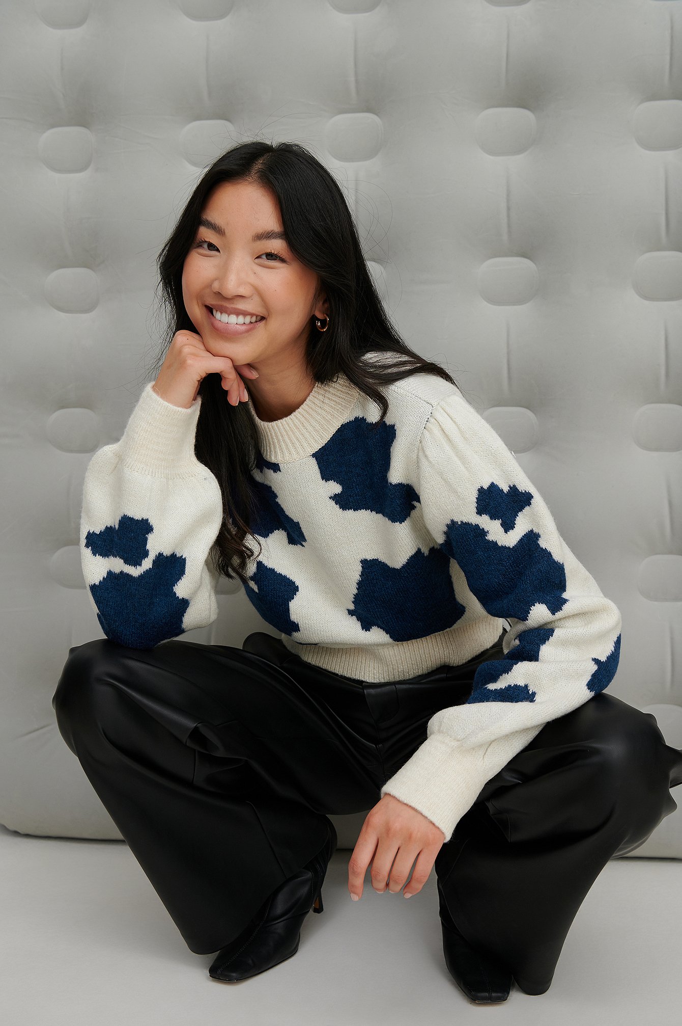 Multi Cow Print Sweater