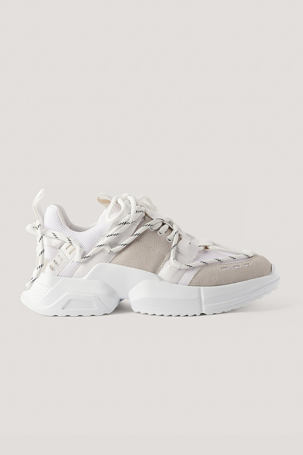 White Criss-Cross Lacing Trainers