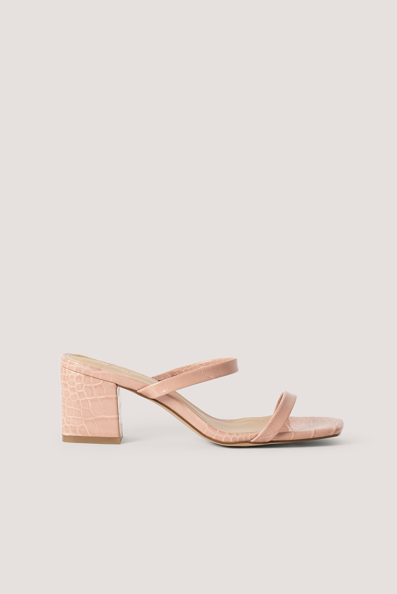 Croc Squared Strap Sandals Pink | NA-KD