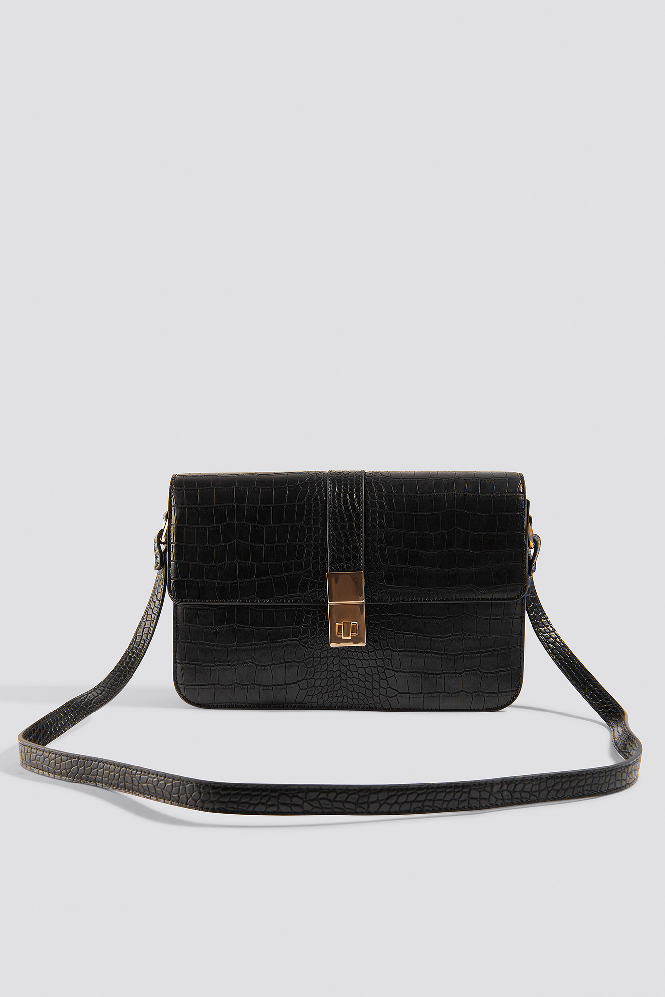 Croco Briefcase Bag Black