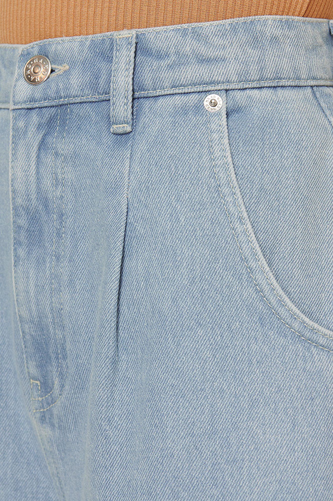 Light Blue Recycelt Kurze Jeans Mit Ballonbeinen