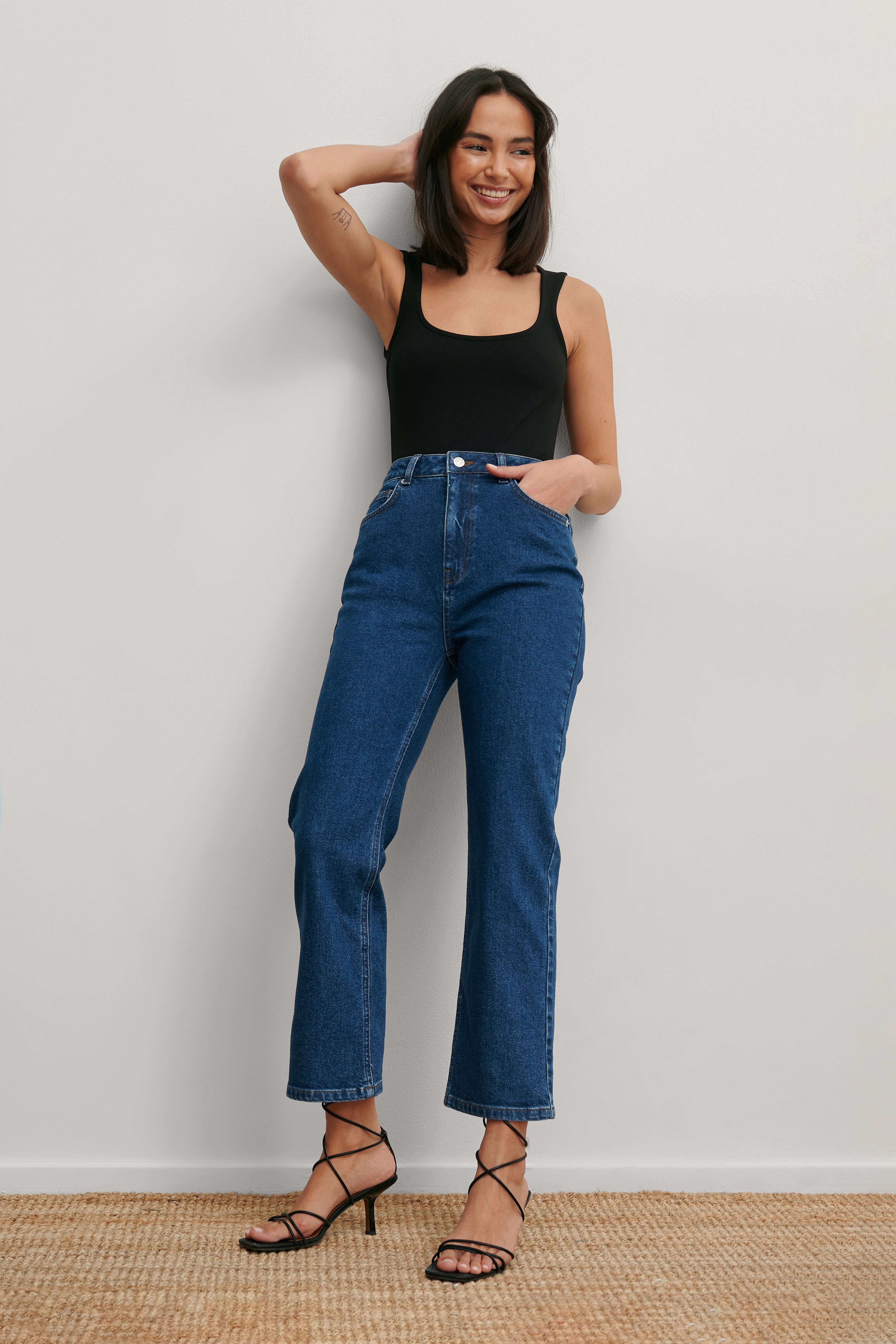 Blue Recycled Cropped Denim