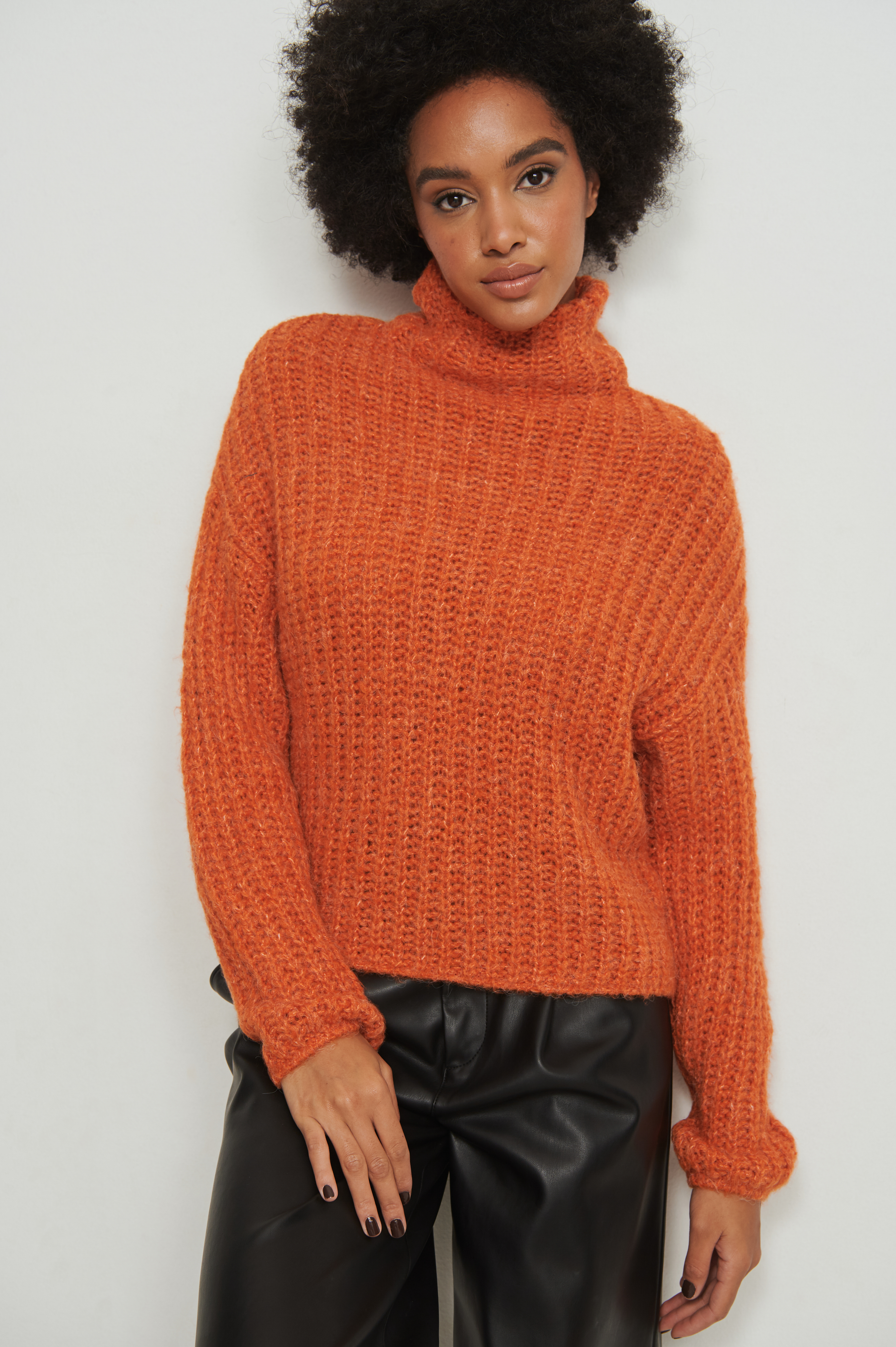 Orangeskycn Plus Size Womens Soild Irregular Hem Knitting Long Sweater Blouse