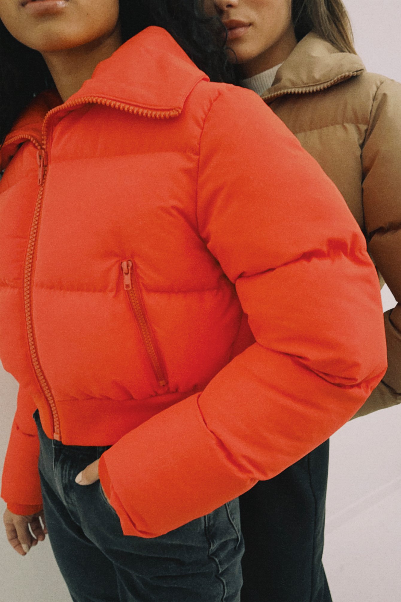 Red Cropped Padded Jacket