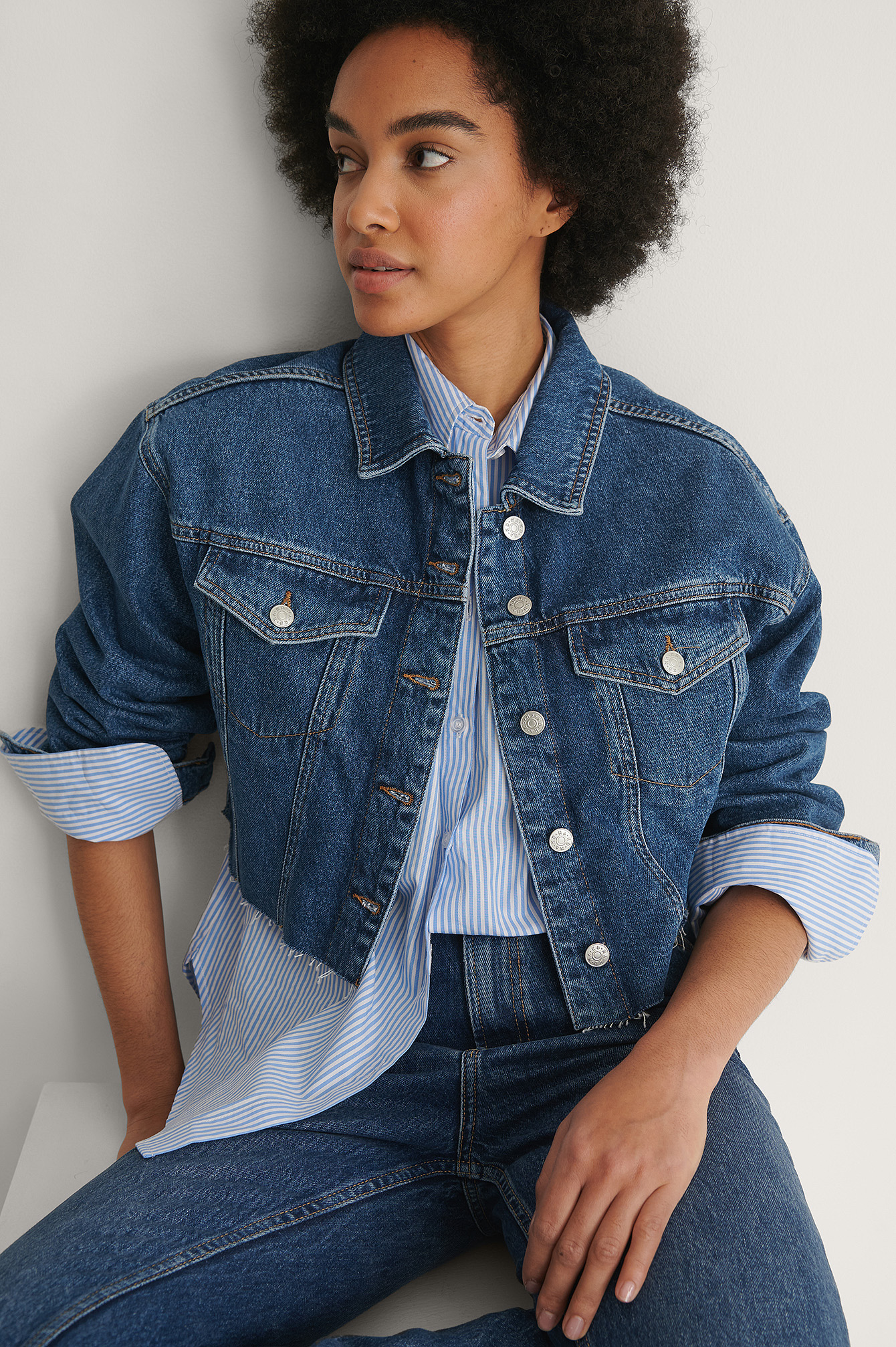 raw hem denim jacket