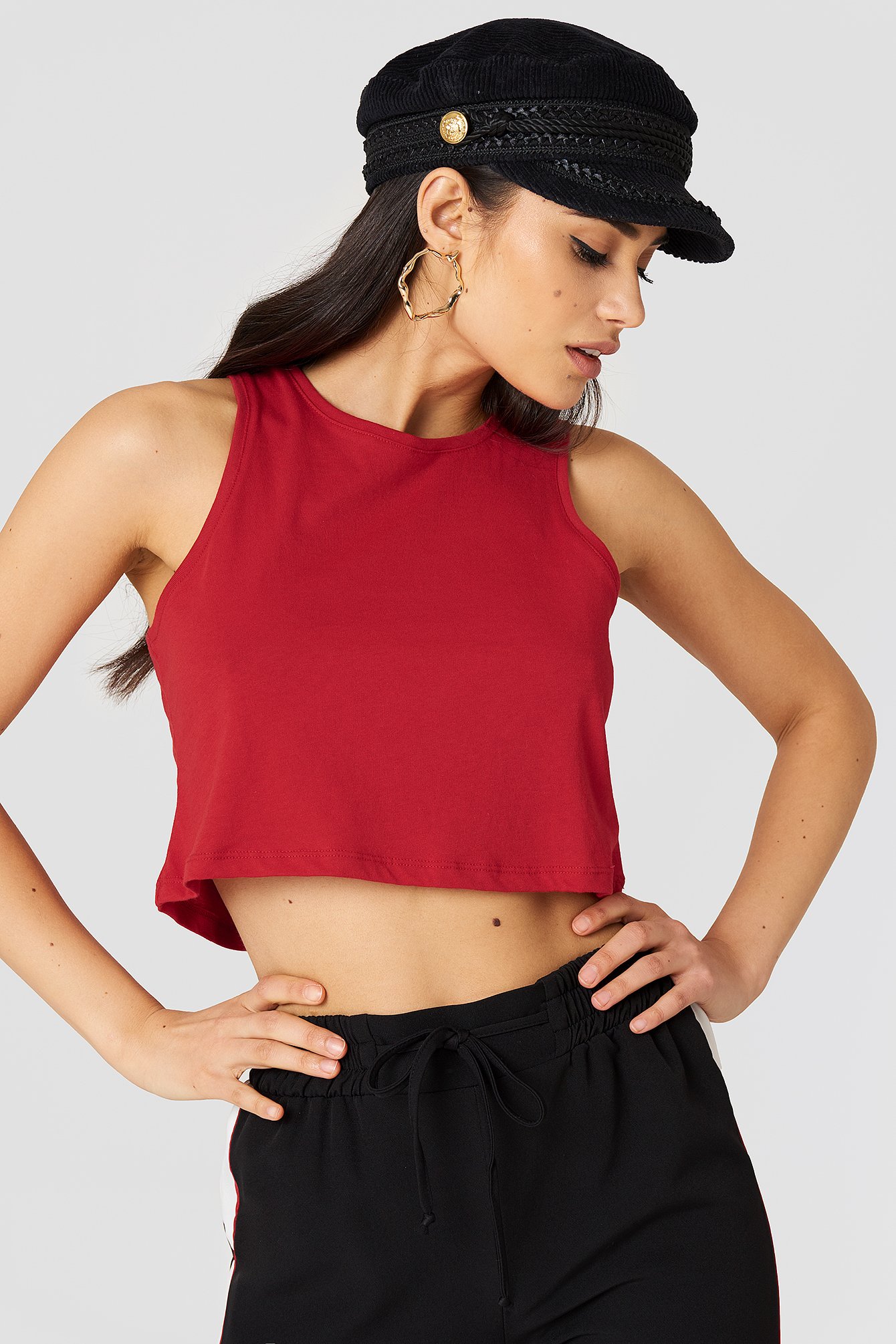 Cropped Tank Top Red