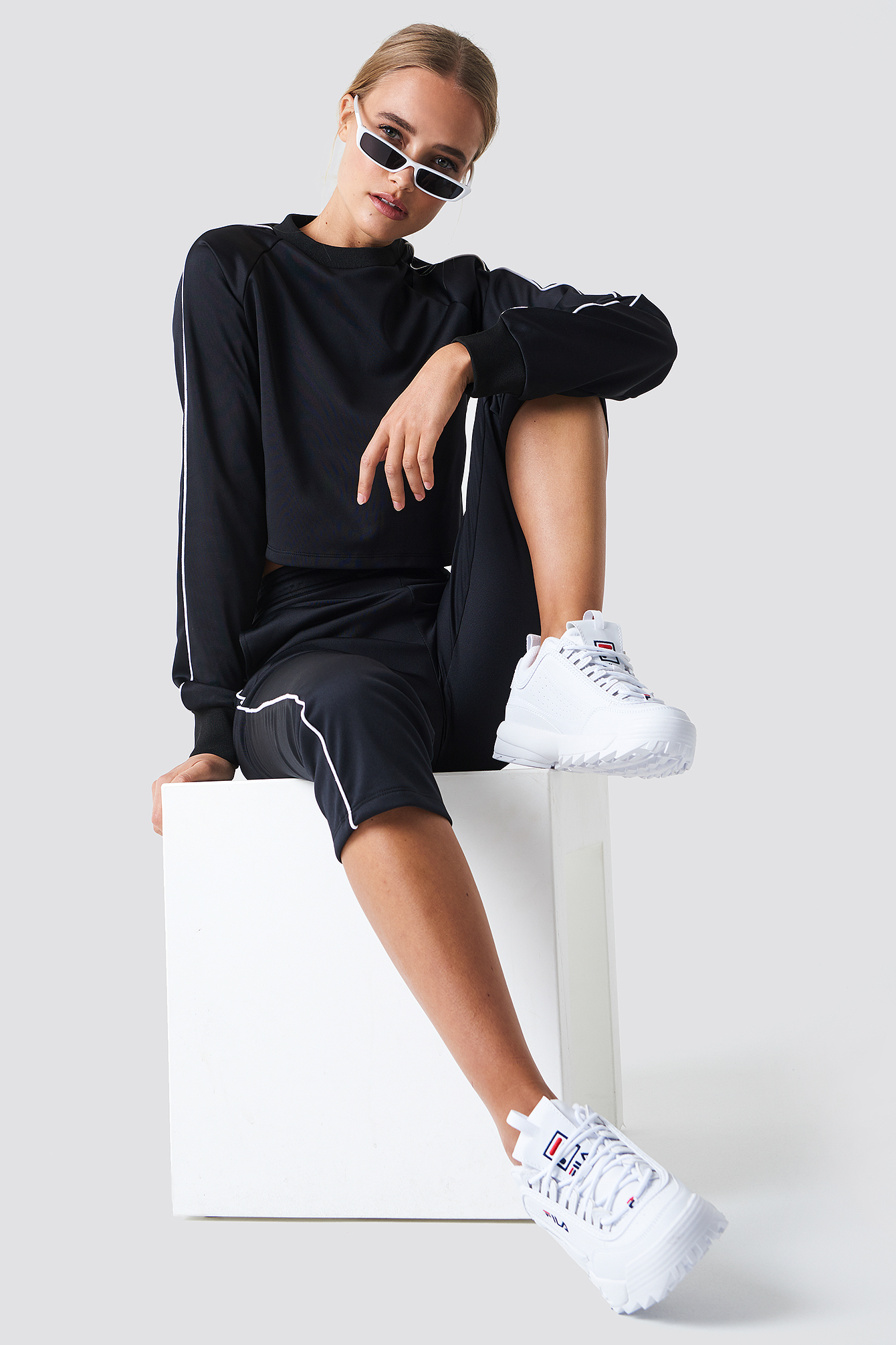 Cropped Track Pants White