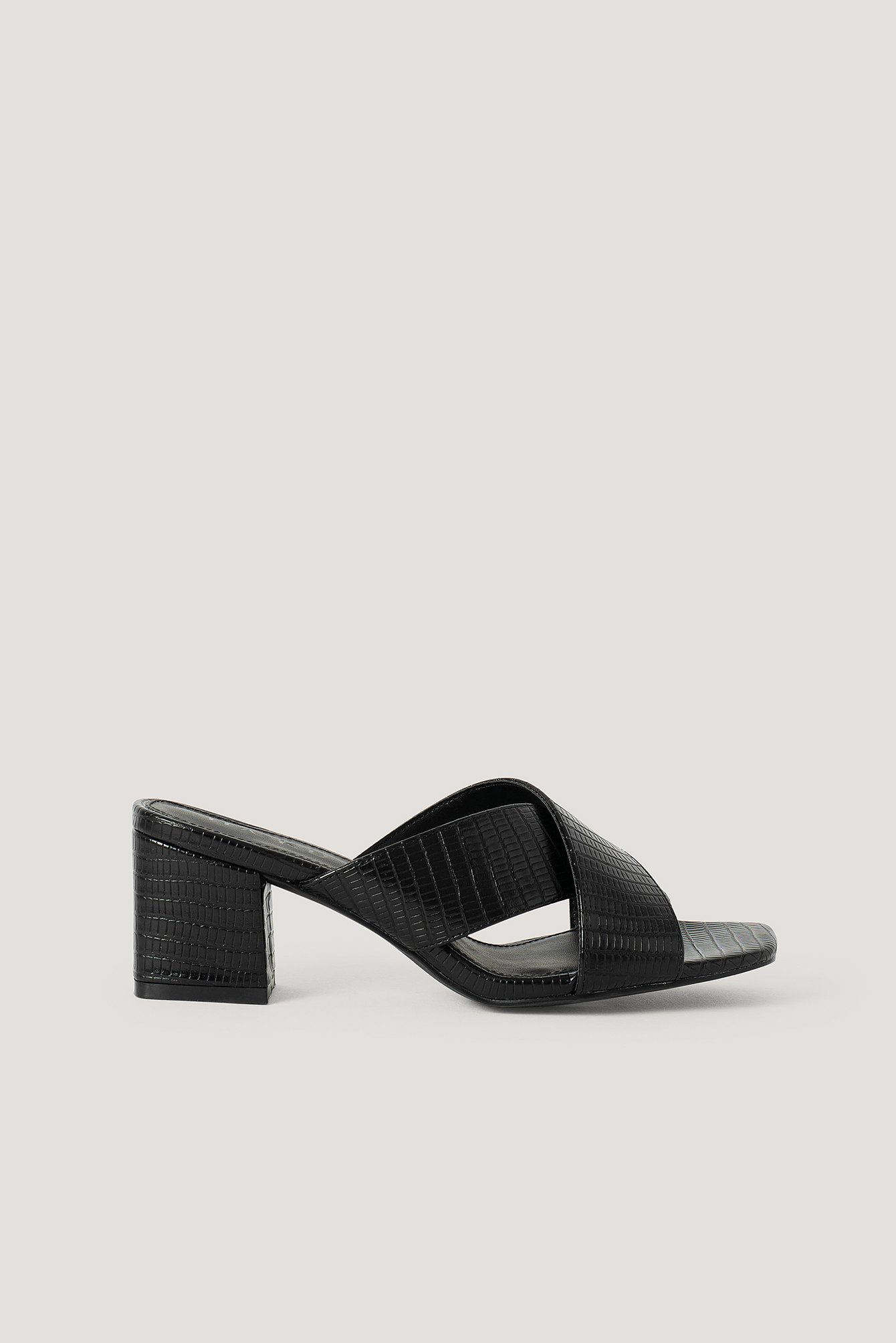 black cross strap heels