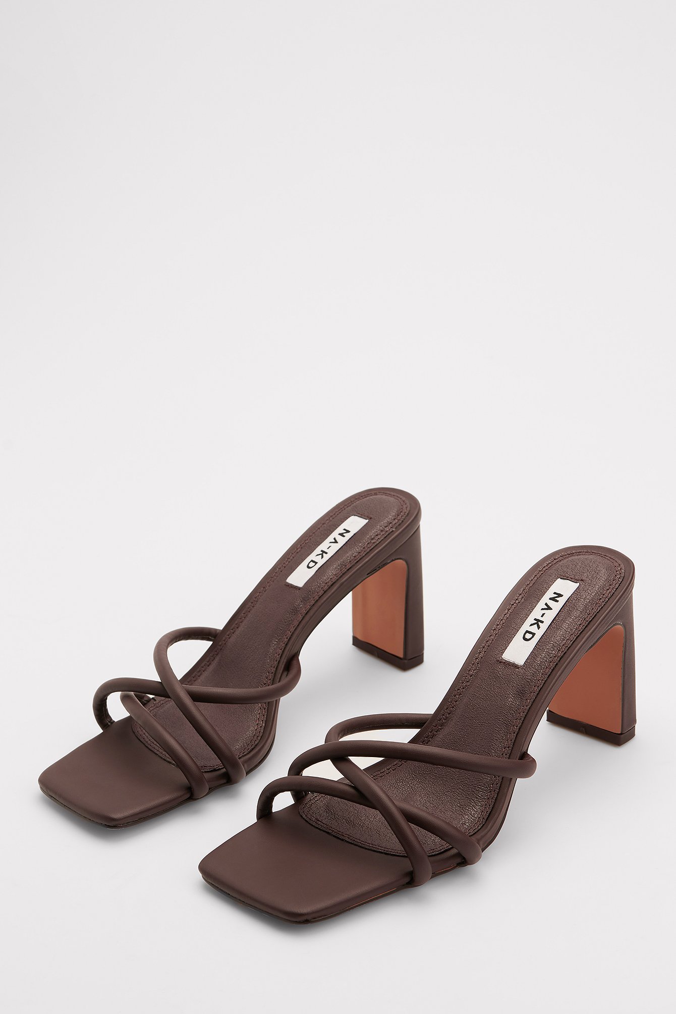 Brown Crossed Front Strap Sandals