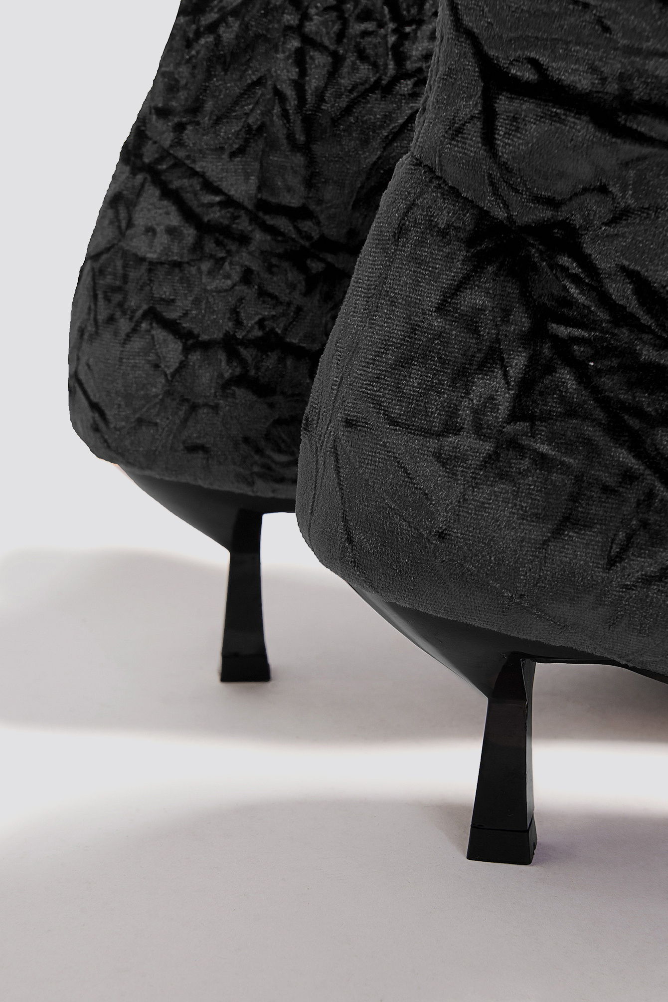 Crushed Velvet Sock Boot Black