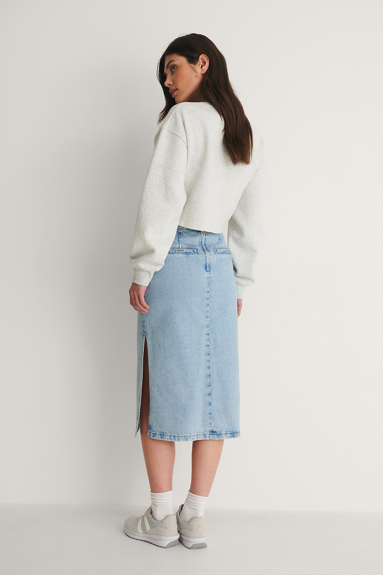 Organic Cut Out Denim Skirt Blue | na 