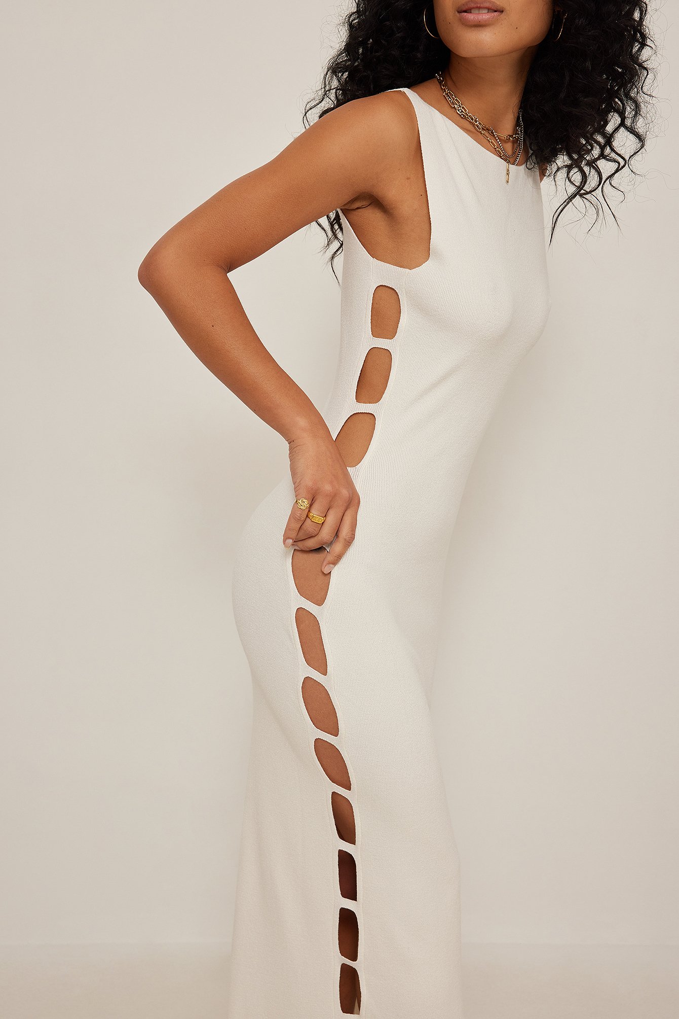 na-kd.com | Cut Out Detail Knitted Maxi Dress