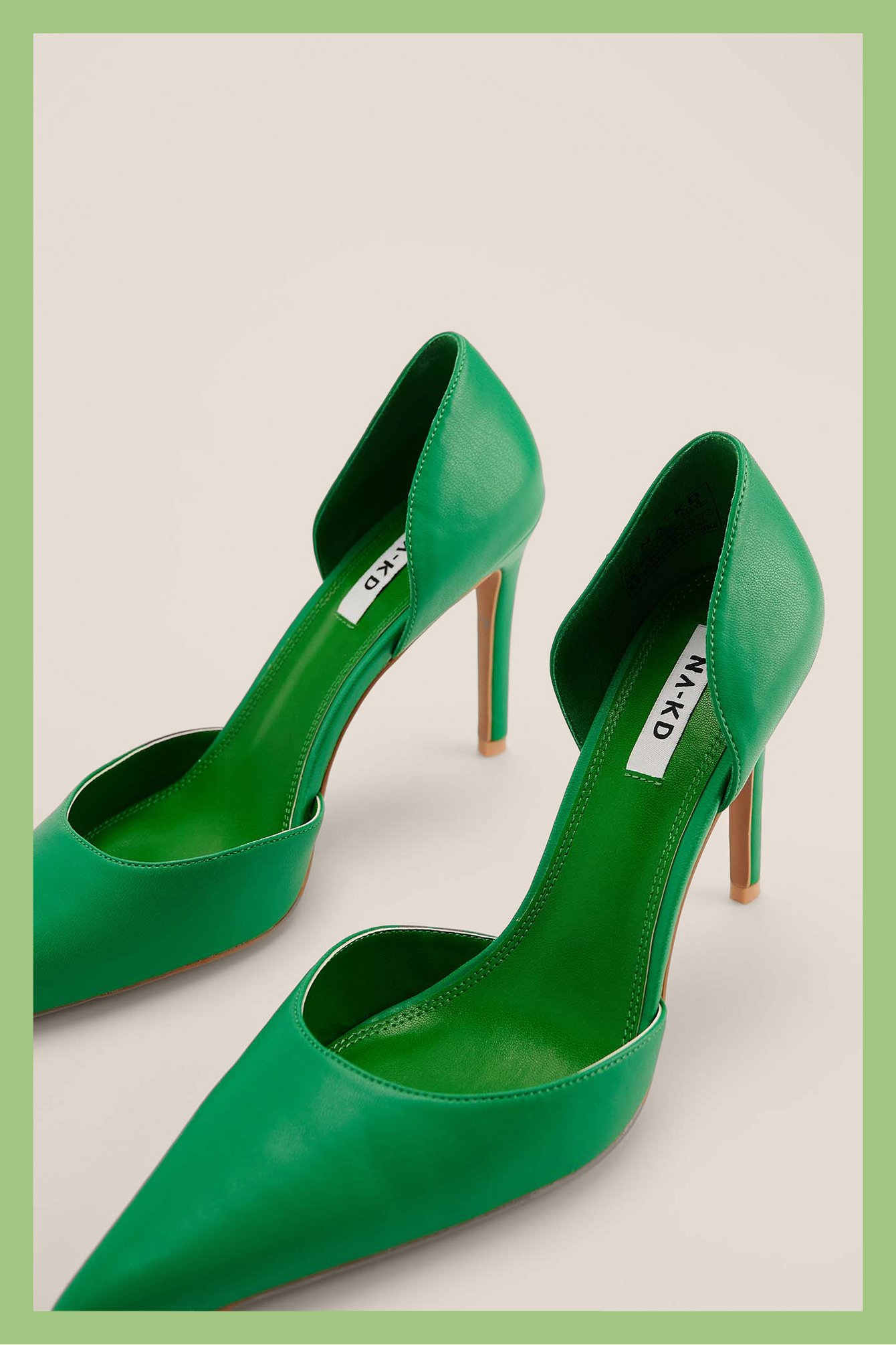 Pumps met hoge hakken en uitsparingen Groen | na-kd.com