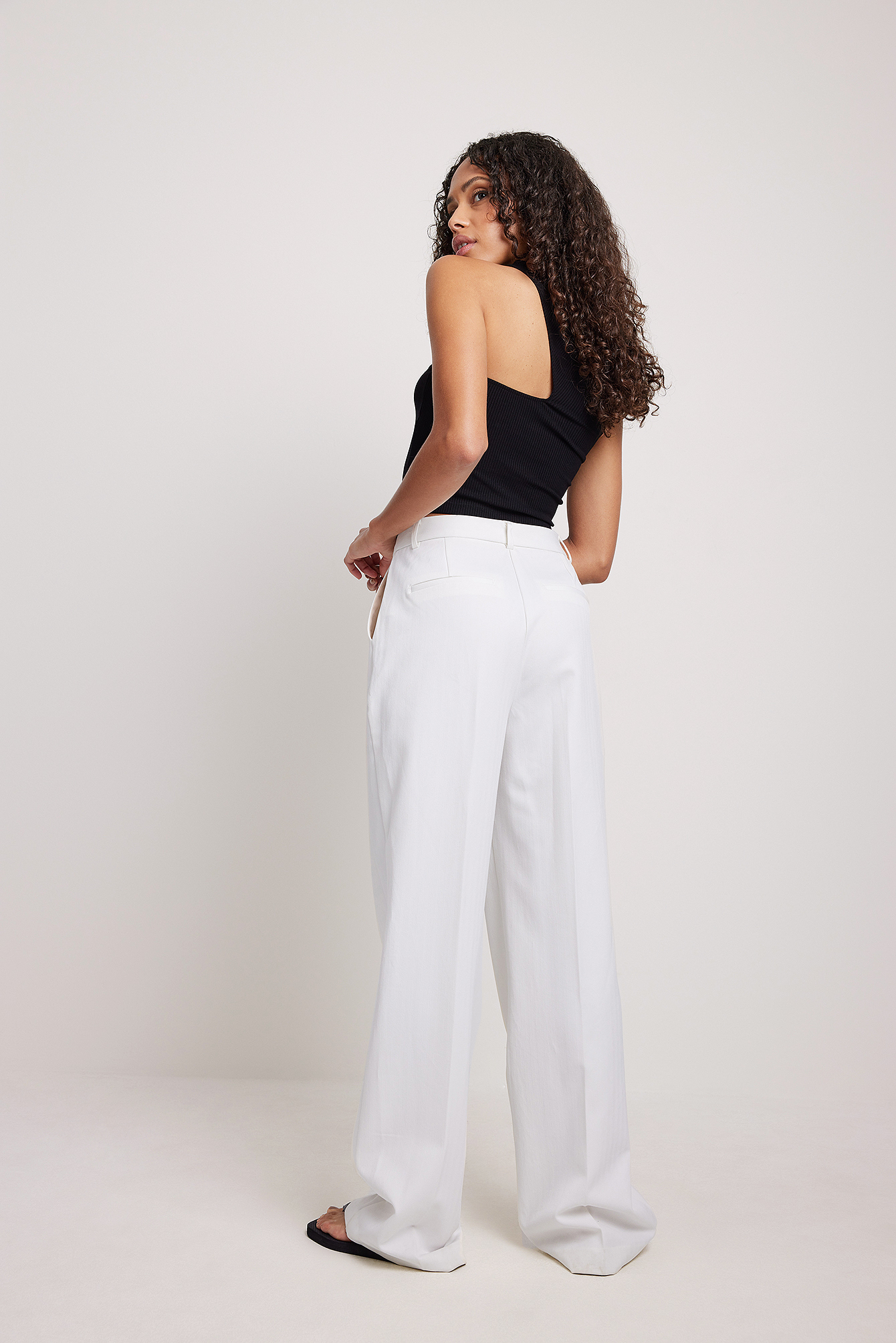 Cut Out Ribbed Singlet Black Na Kd