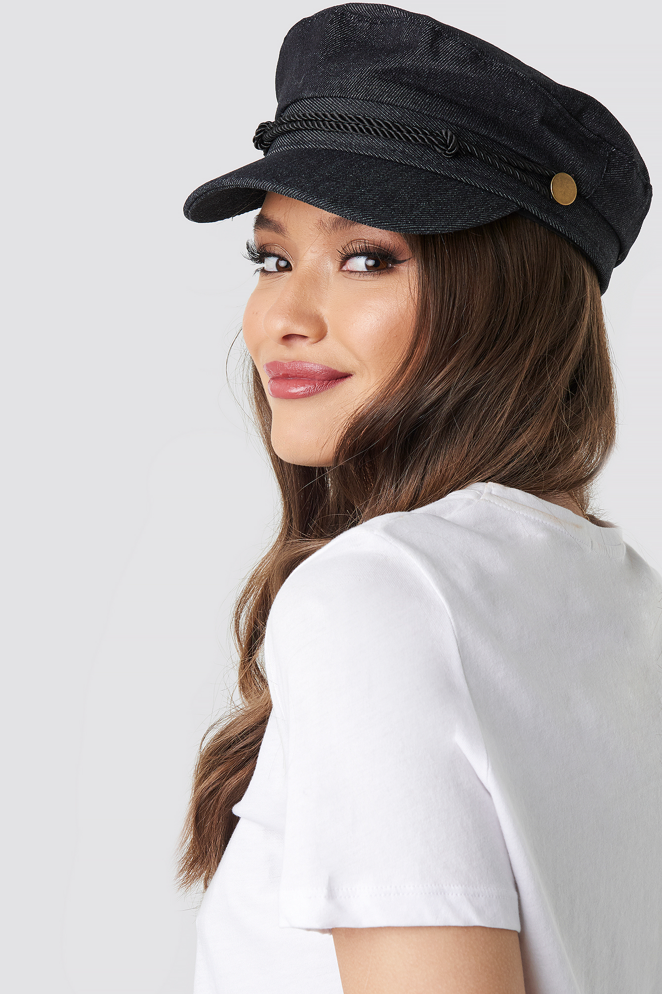 Dark Denim Captains Cap Black