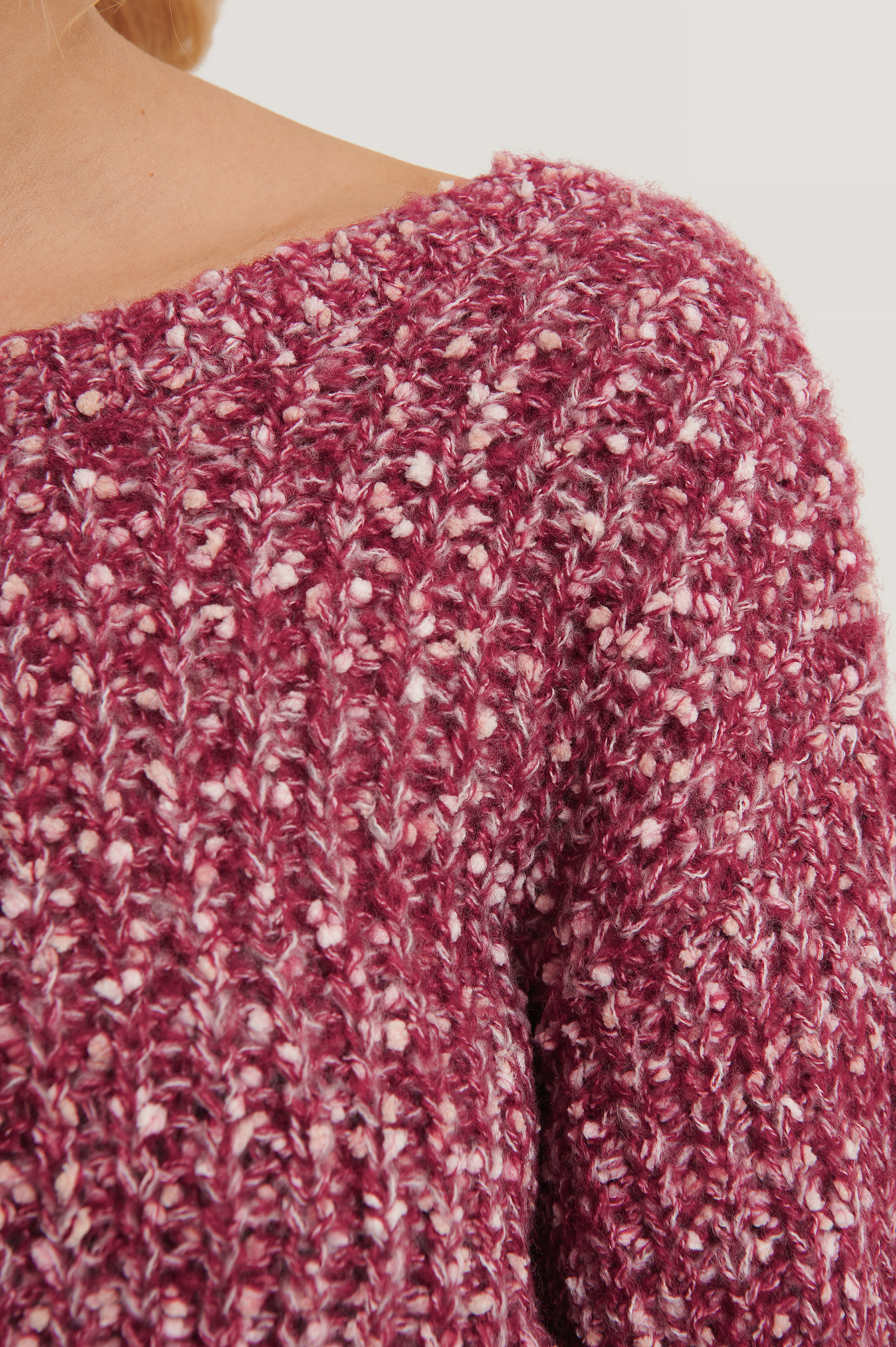 NA-KD DEEP BACK BALLOON SLEEVE KNIT - PINK