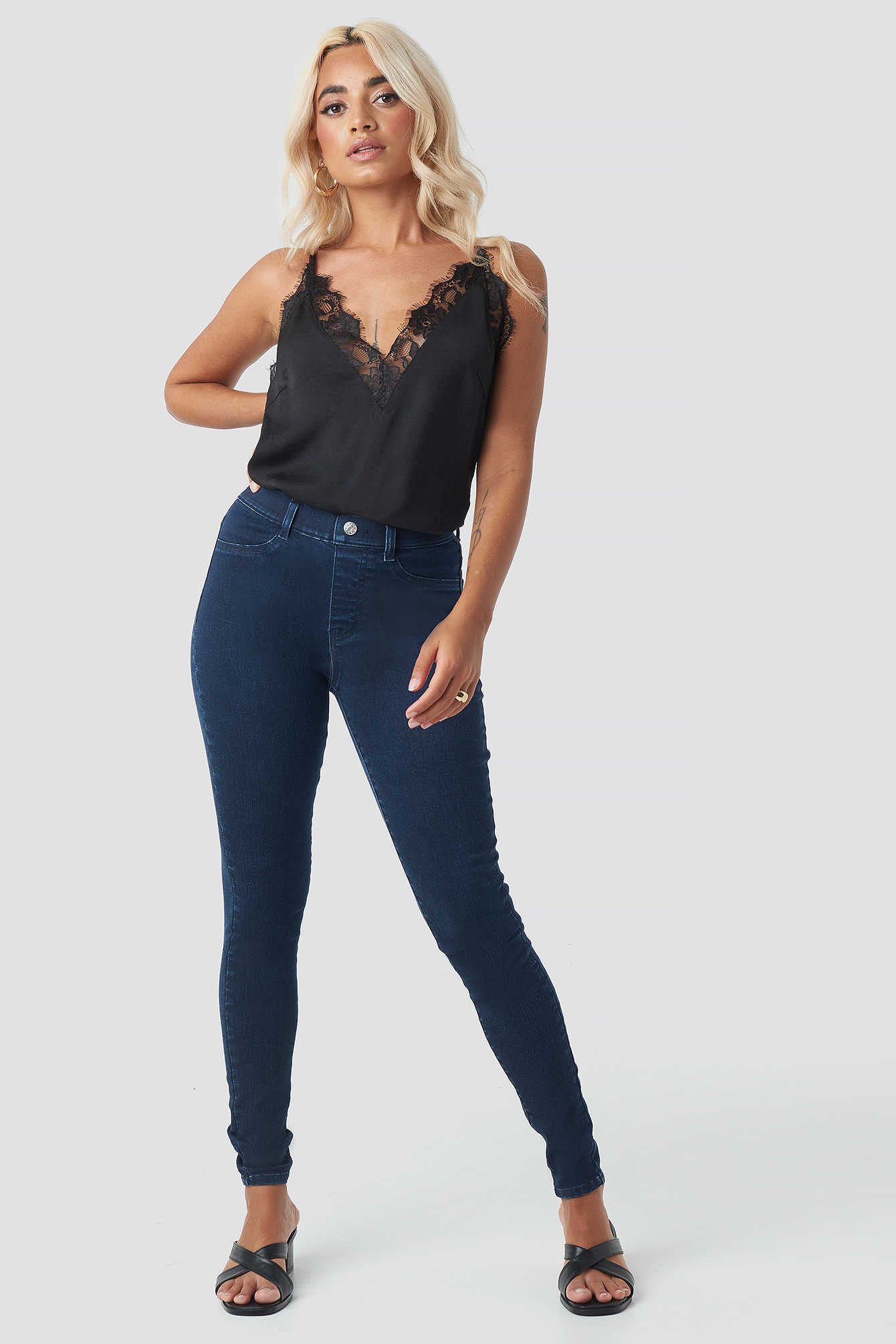 Denim Leggings Dark Blue