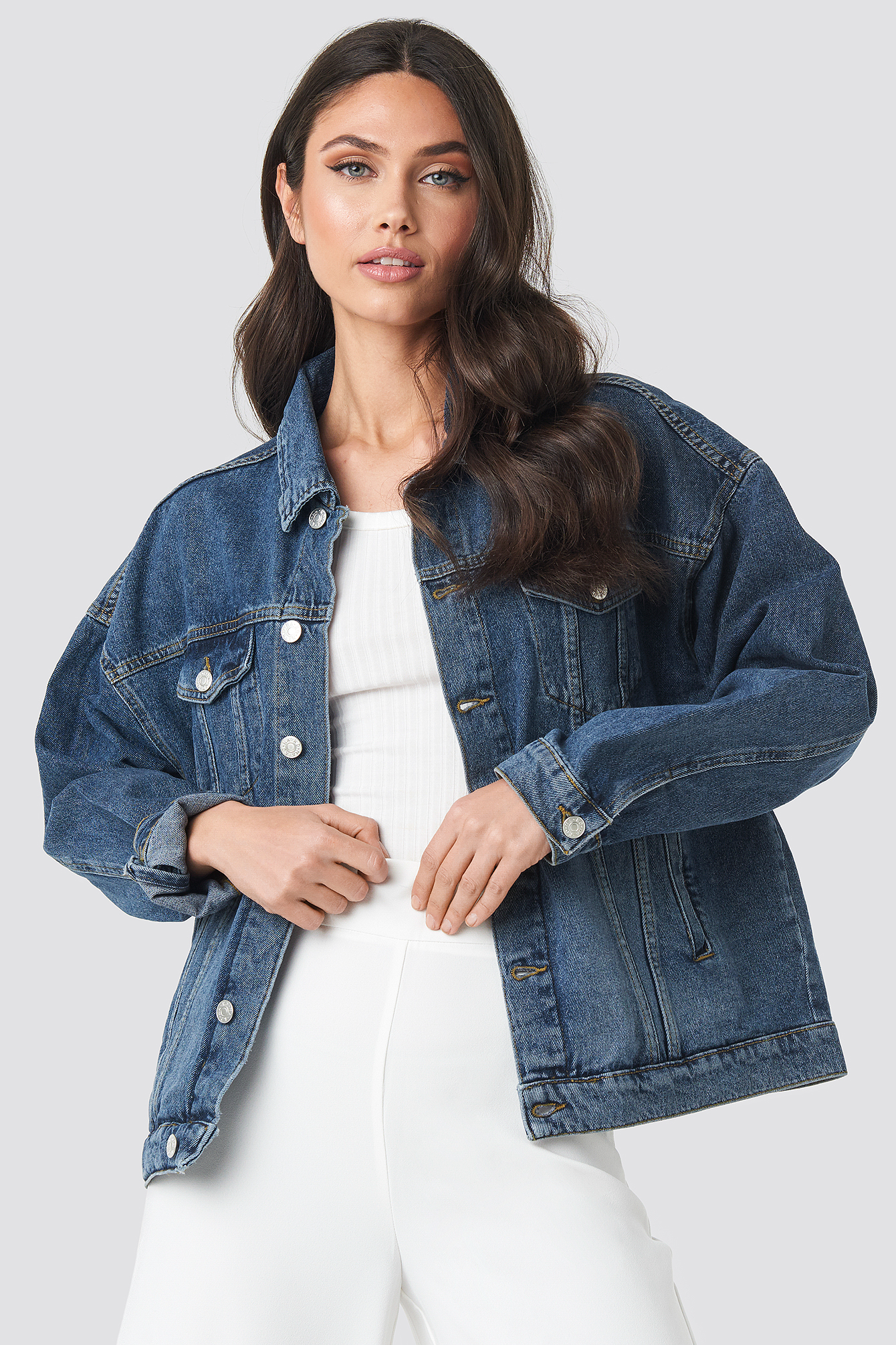 Denim Oversized Jacket Dark Blue